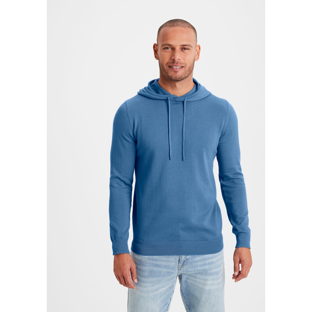 H.I.S Strickpullover »mit Kapuze, Regular Fit,«, Pullover mit Rundhals, Feinstrick, Baumwollmischung