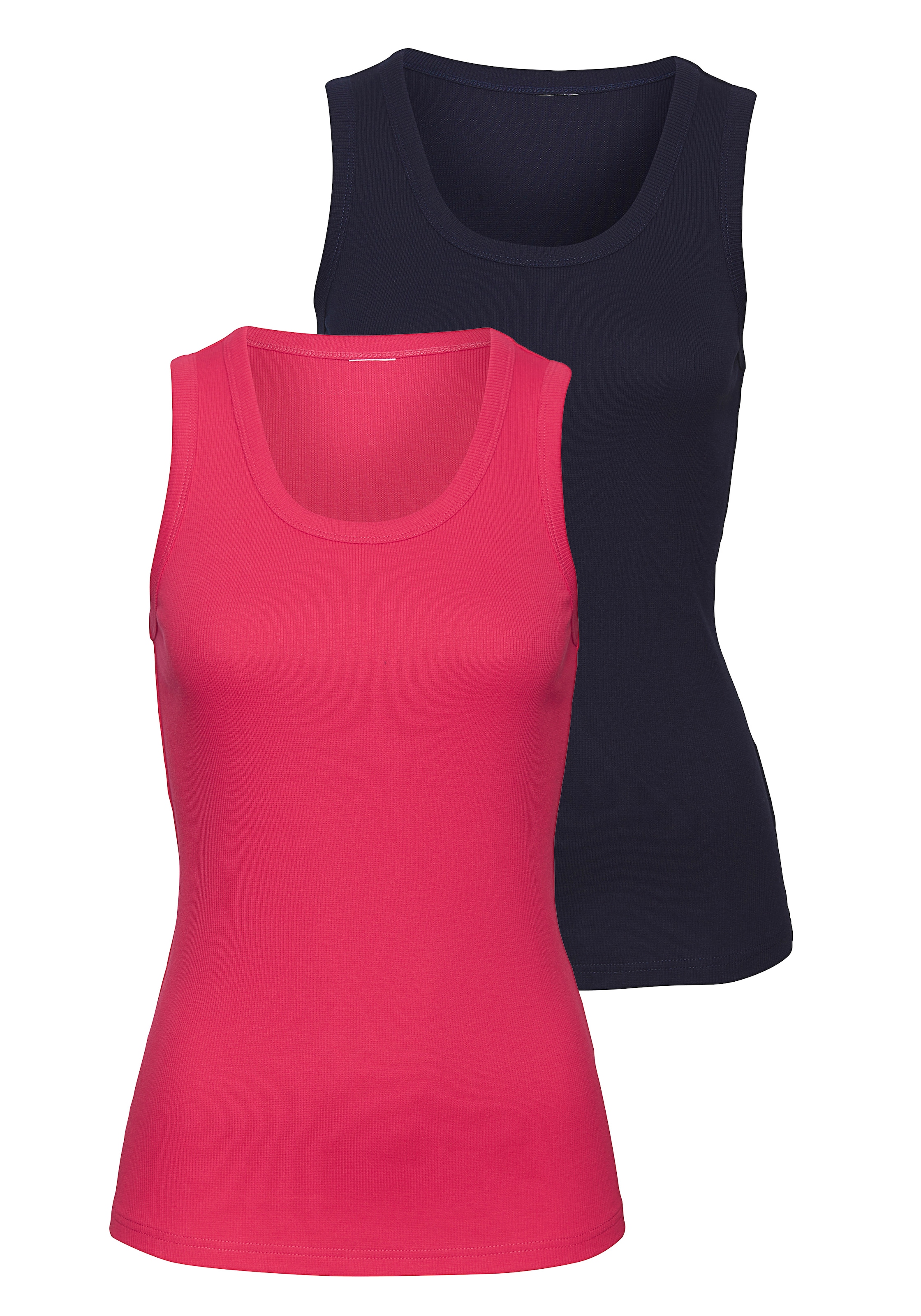 Vivance Tanktop »aus weichem Rippen-Jersey«, (2er-Pack)