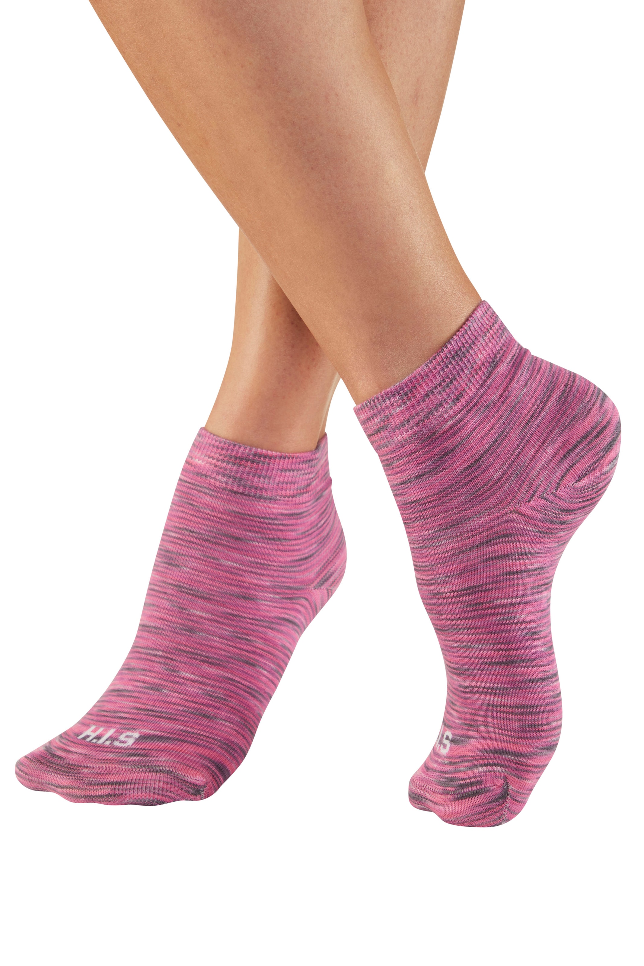 H.I.S Chaussettes courtes Packung, 6 Couple tlg. unifarben und meliert in einer Packung