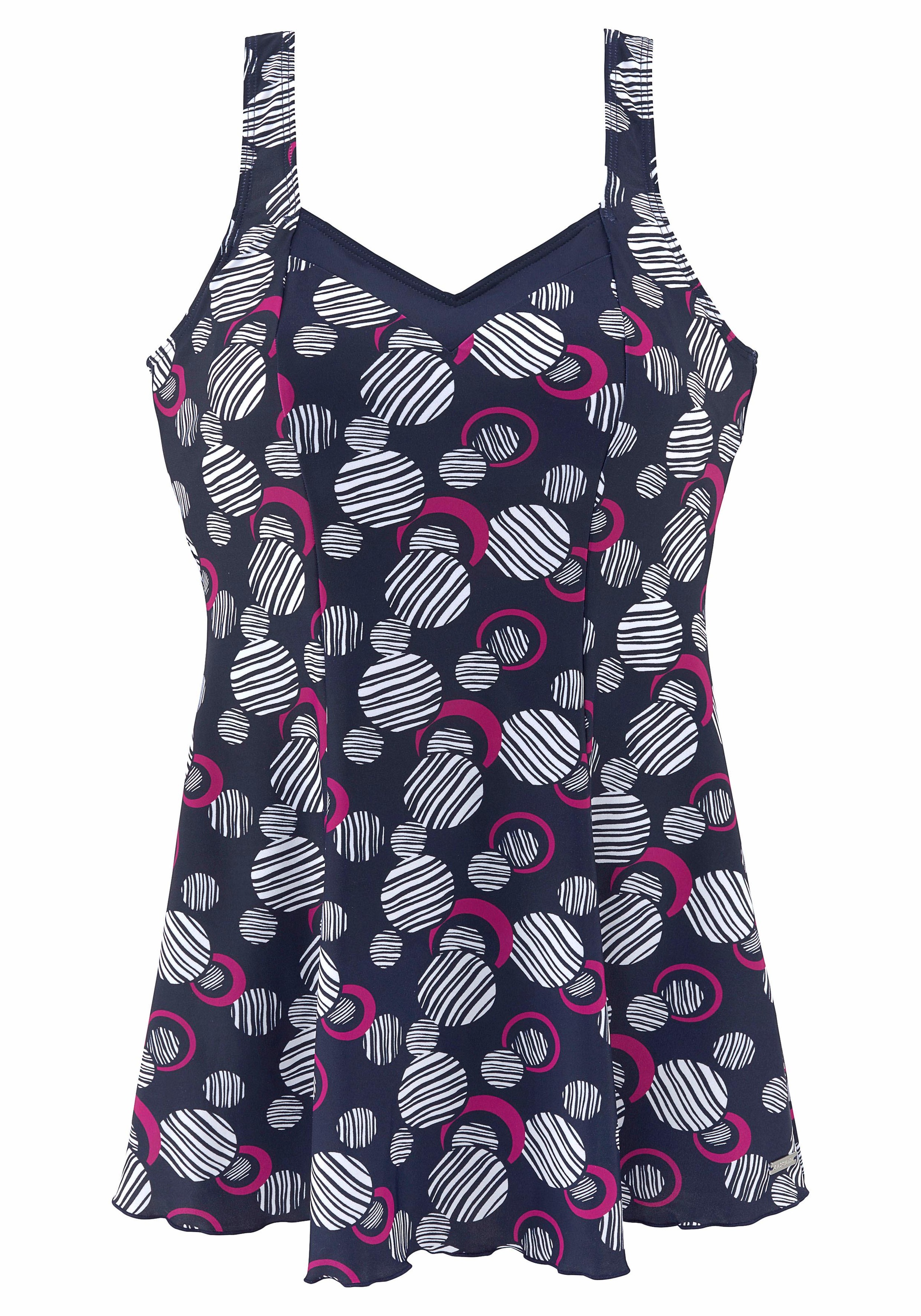 LASCANA Badekleid mit modischen Kreisen und Shaping-Effekt