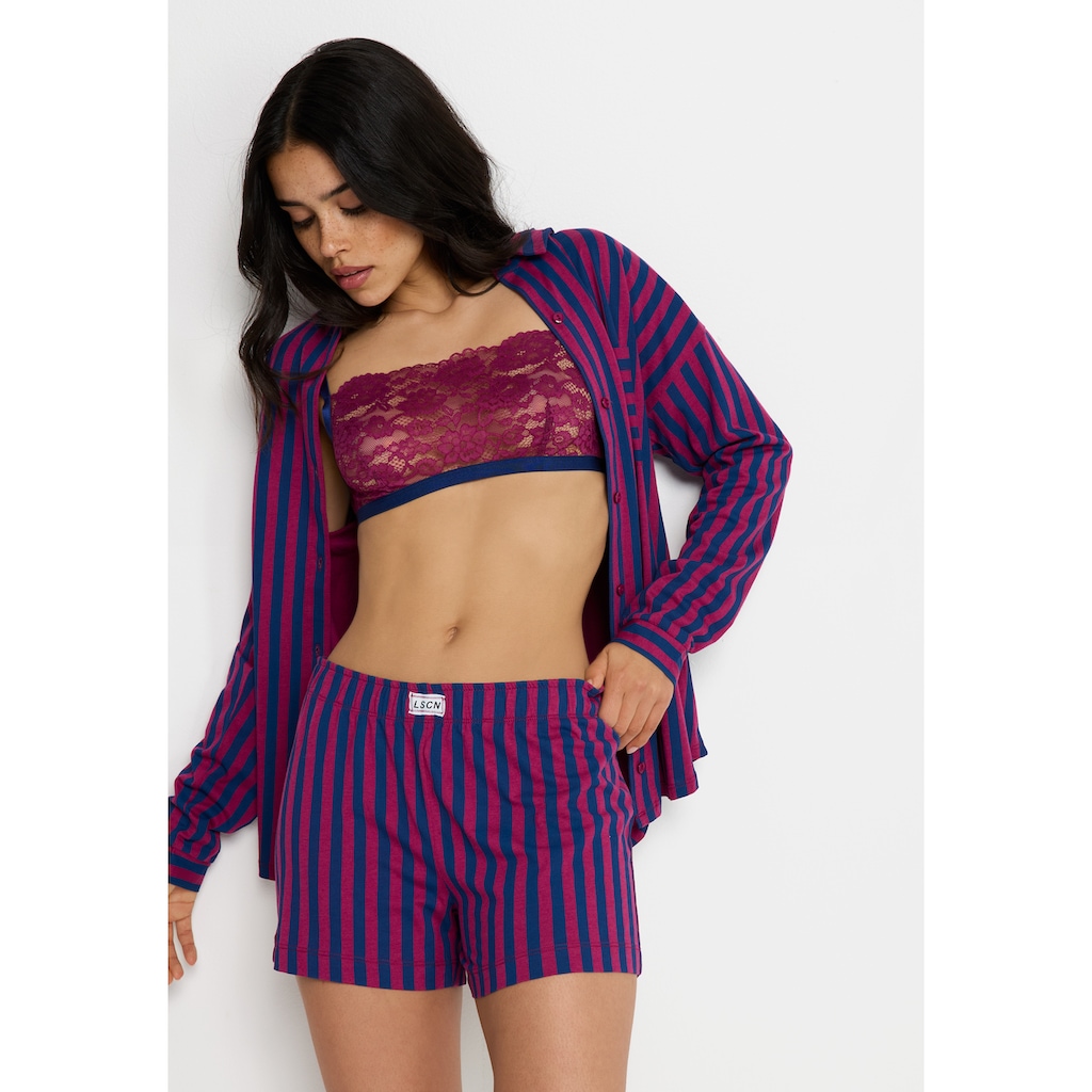 LSCN by LASCANA Shorty, (2 tlg.), mit schönem Streifenprint