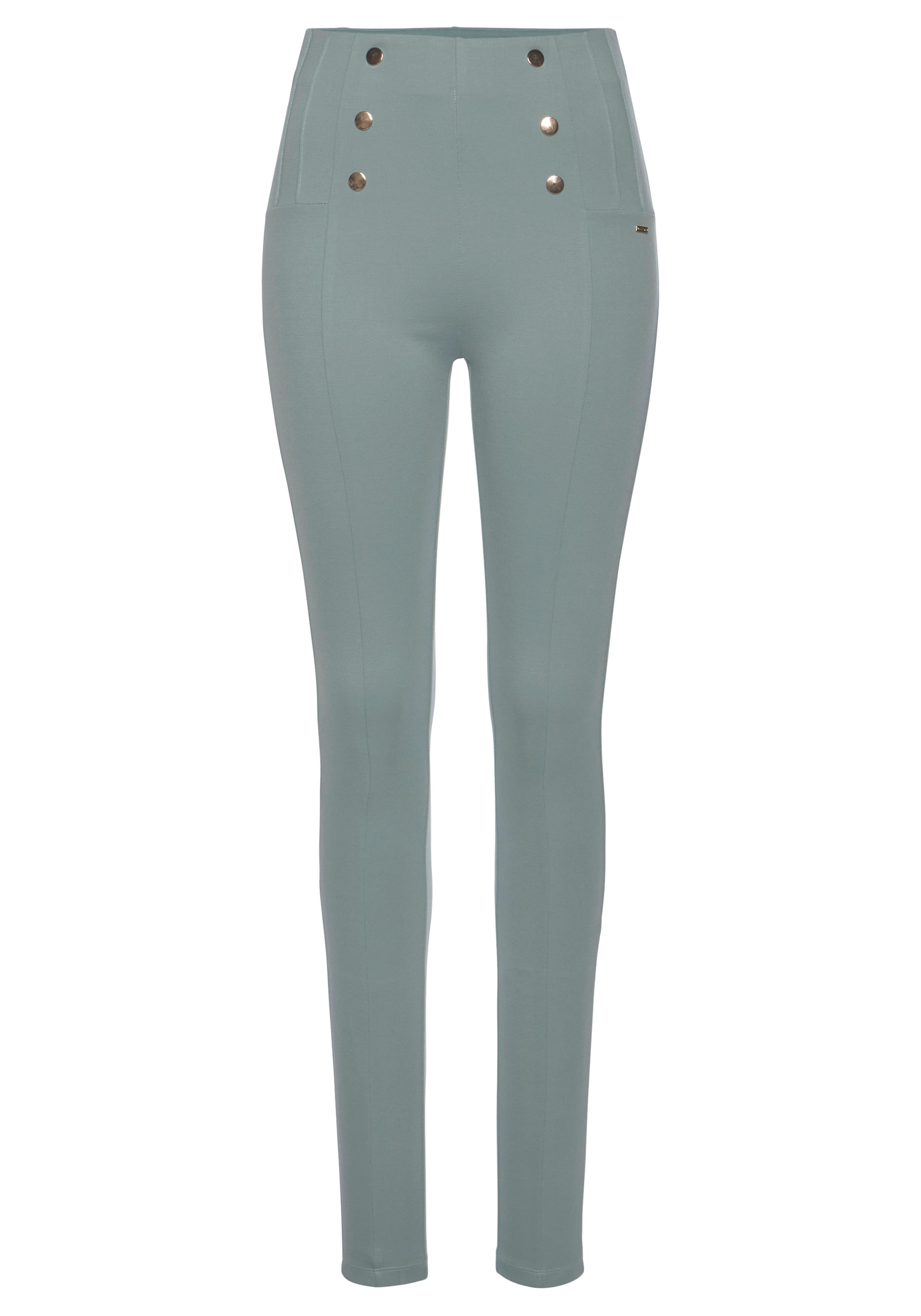 LASCANA Highwaist Leggings, mit Zierknöpfen
