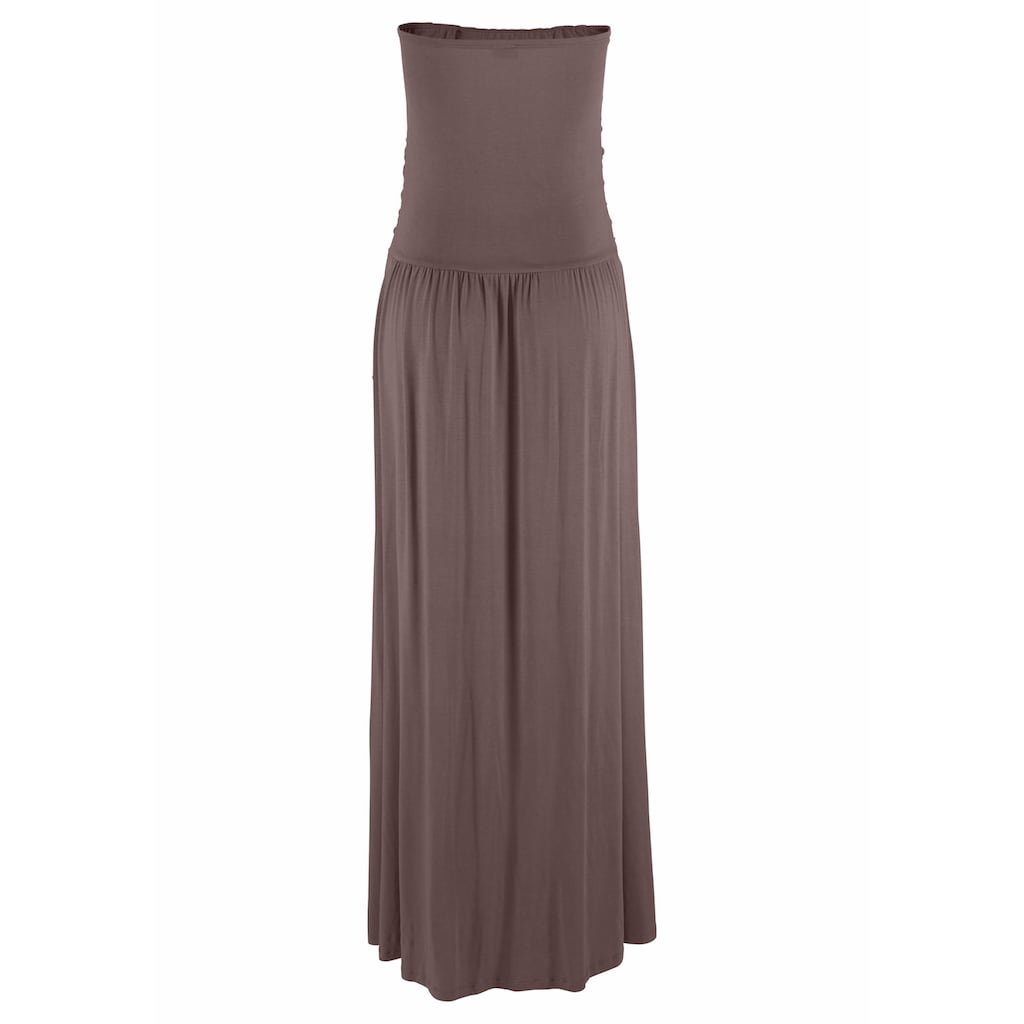 LASCANA Maxikleid, mit schmalem Oberteil und Taschen, schulterfrei, Sommerkleid, Basic