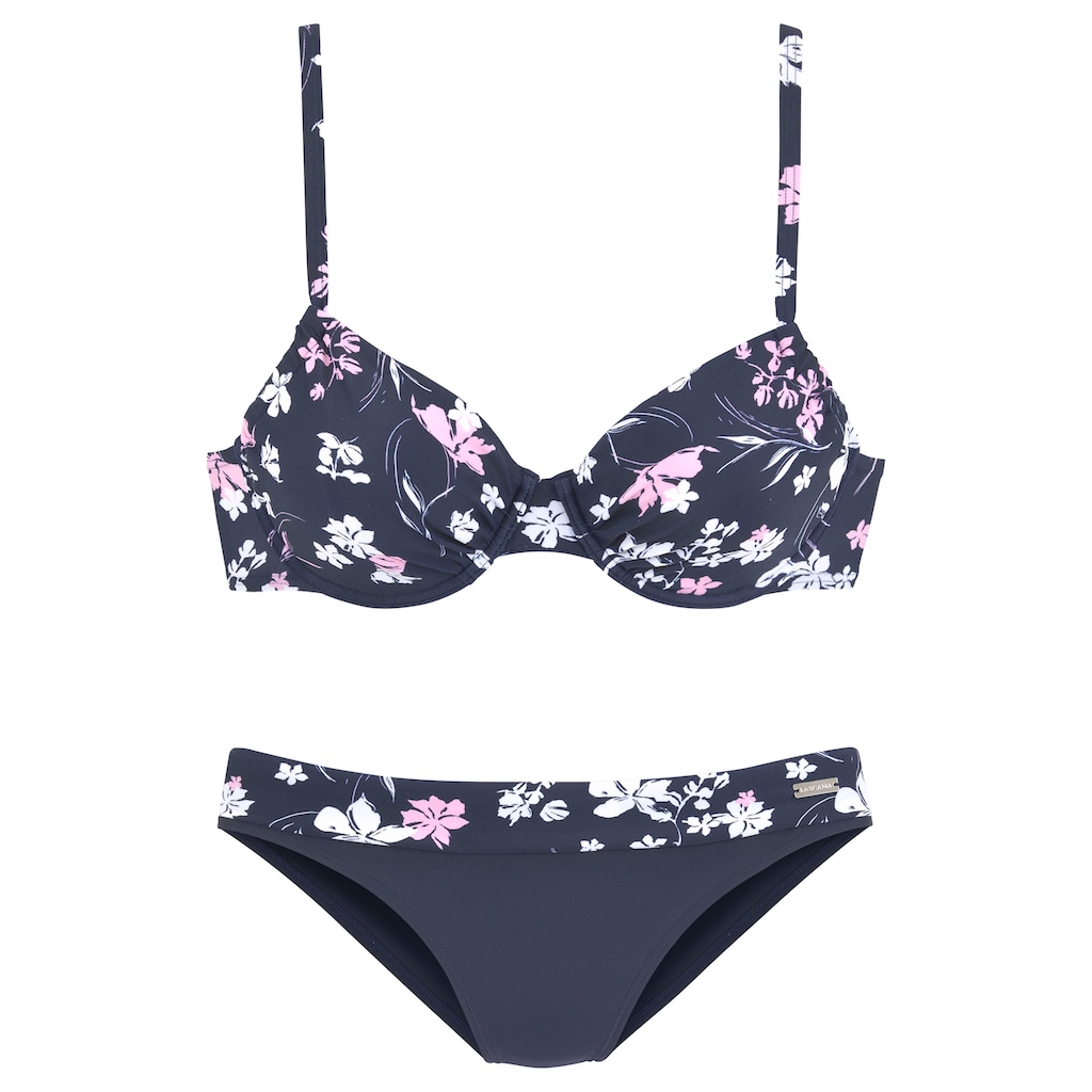 LASCANA Bügel-Bikini, mit unifarbener Hose