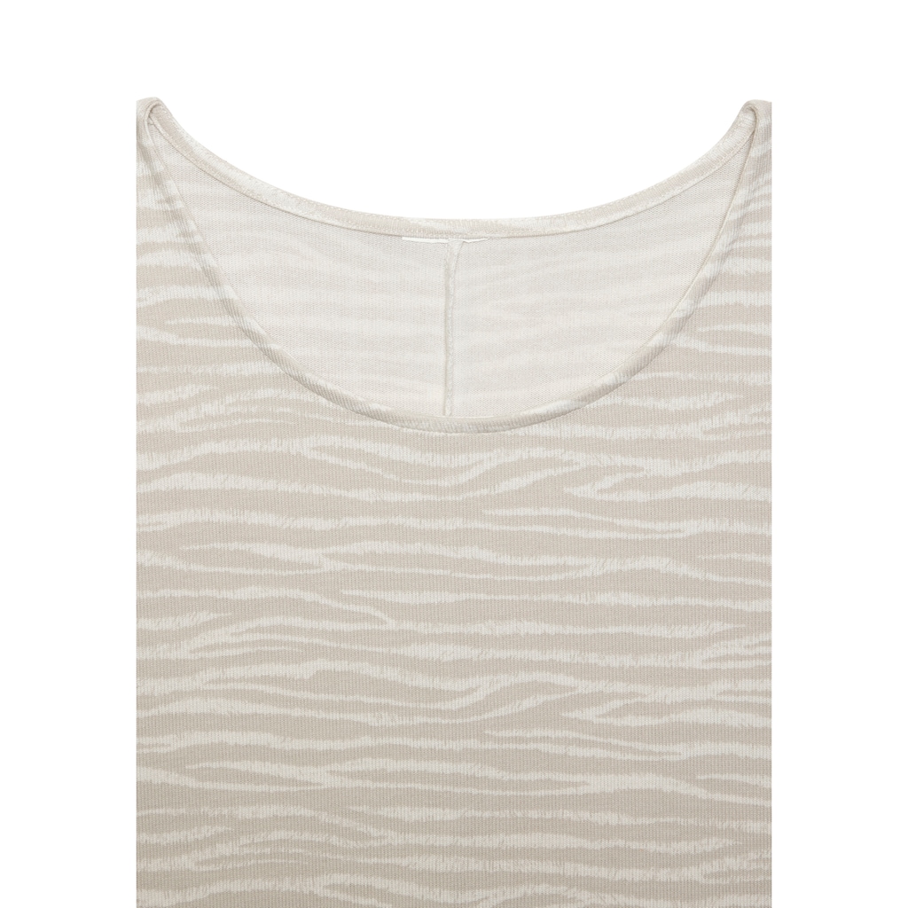 LASCANA 3/4-Arm-Shirt »mit modischem Zebra-Muster«, aus weichem Viskose-Strick