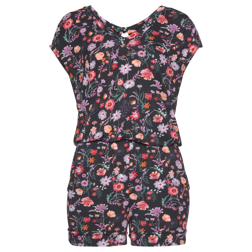 LASCANA Kurzoverall, mit Blumendruck