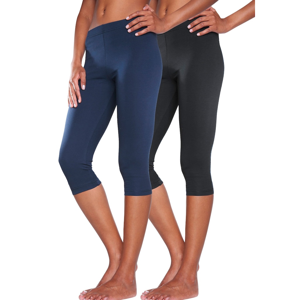 Vivance active Caprileggings, (2er-Pack), mit Gummibund, Loungewear