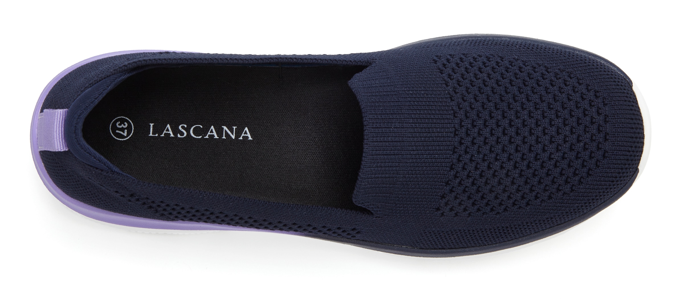 LASCANA Slipper »Halbschuh, Sneaker, Slip-On-Sneaker,«  aus bequemen Textil-Material zum Reinschlüpfen VEGAN