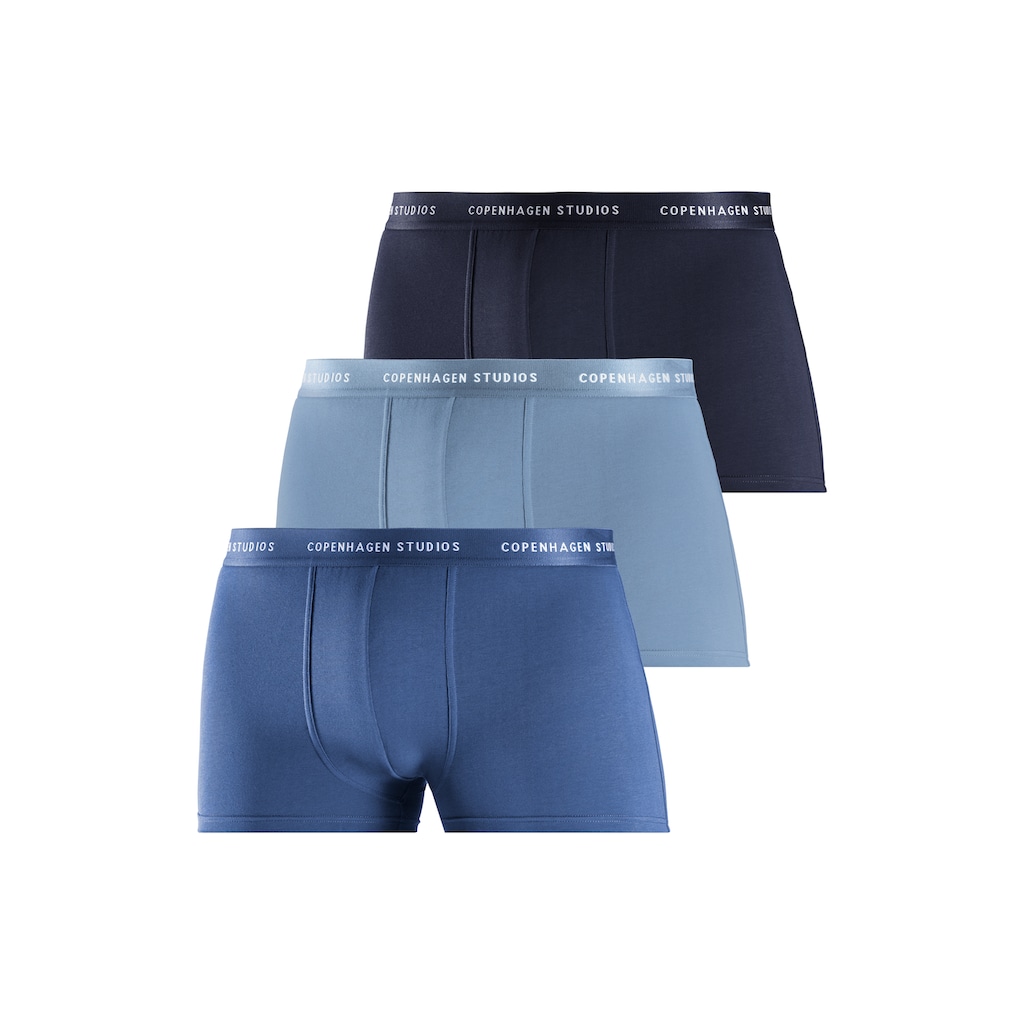Copenhagen Studios Boxer »Boxershorts für Herren«, (3 St.), mit farbigem Logo-Bund