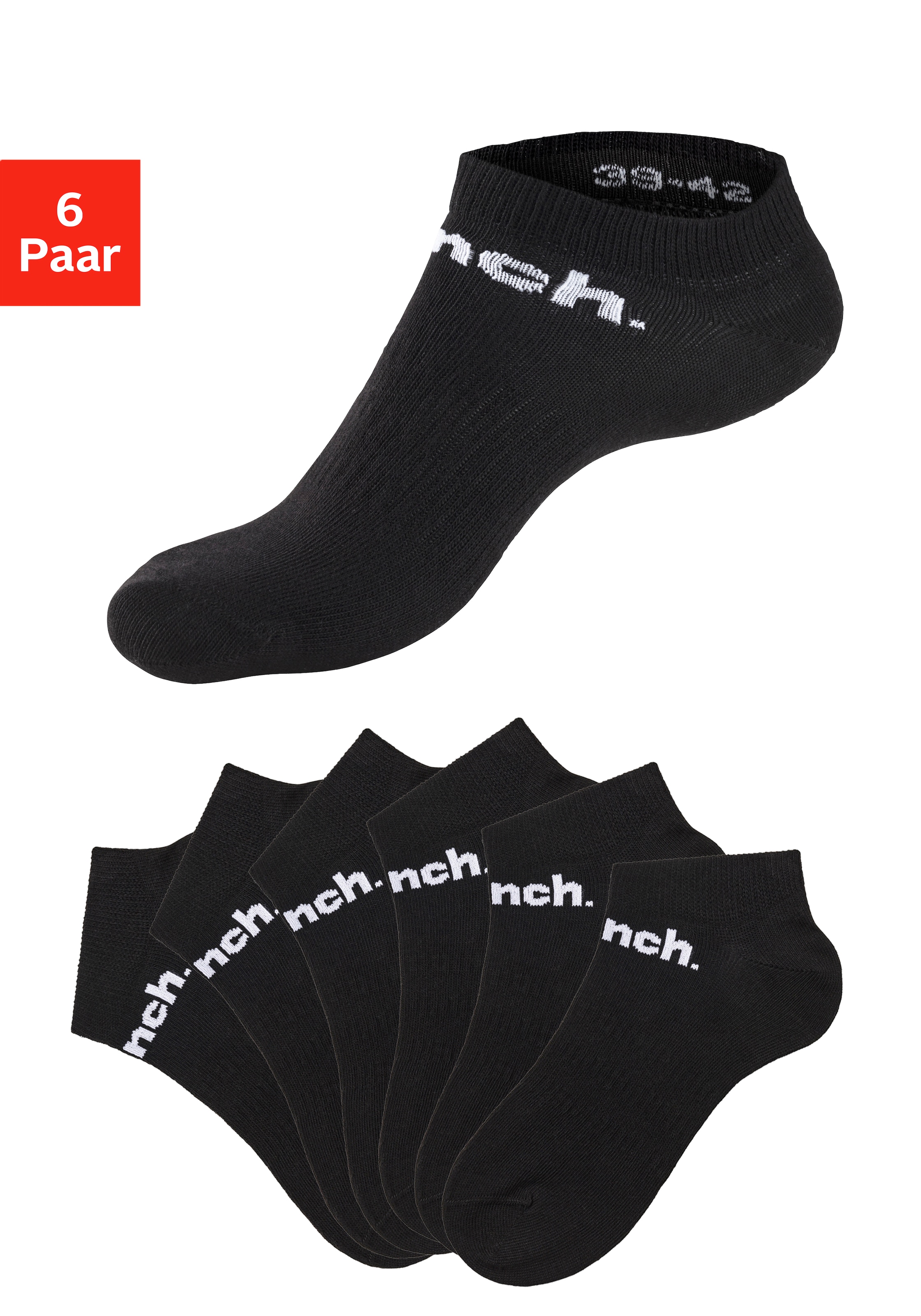 Bench. Sportsocken Packung, 6 Paar tlg. Sneakersocken mit klassischem Logoschriftzug