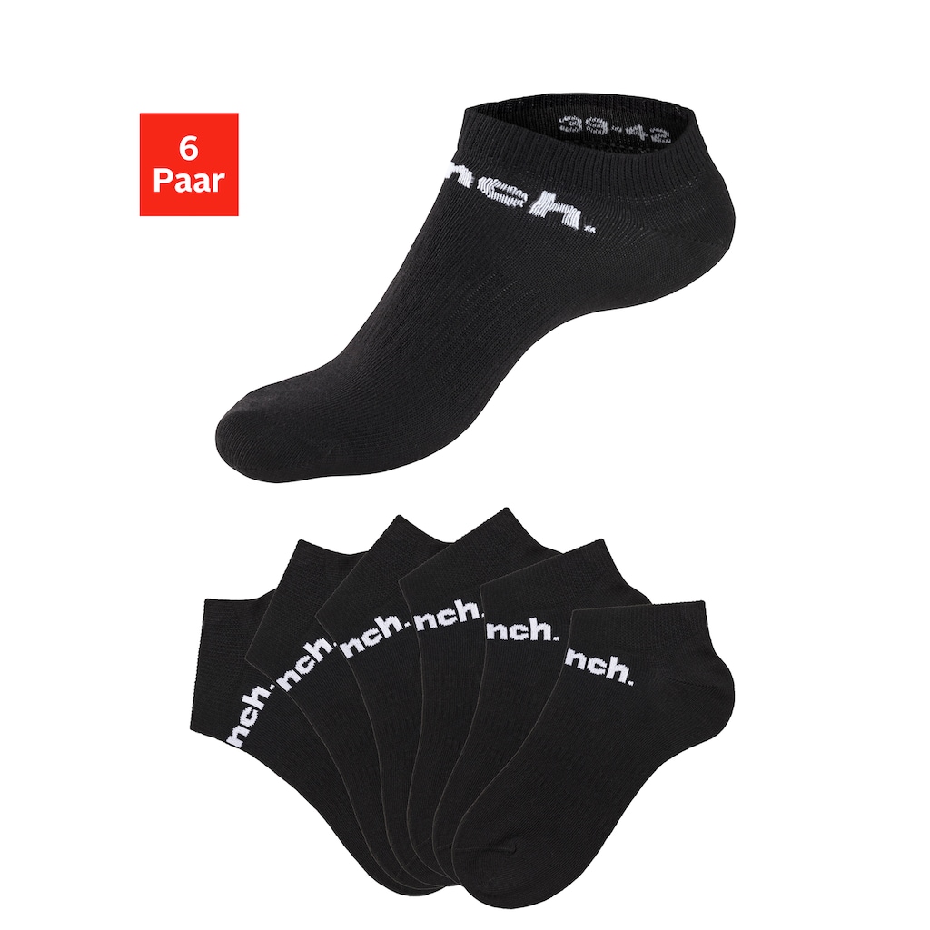 Bench. Sportsocken, (Packung, 6 Paar), Sneakersocken mit klassischem Logoschriftzug