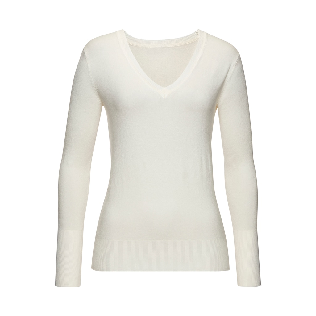 Vivance V-Ausschnitt-Pullover, in taillierter Form, weicher Strickpullover, Basic, klassisch