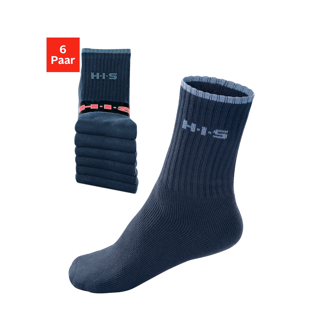 H.I.S Sportsocken, (Packung, 6 Paar), mit Frottee & verstärkten Belastungszonen