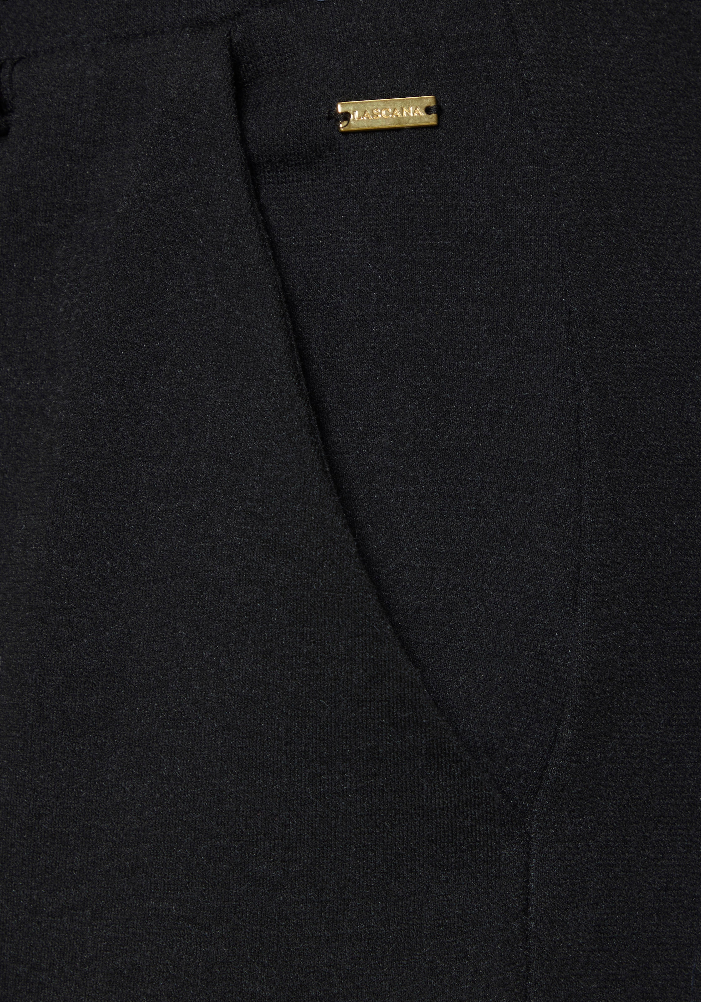 LASCANA Pantalon de jogging »klassische schmale Form«  mit Jacquard Strickmuster oder uni schwarz
