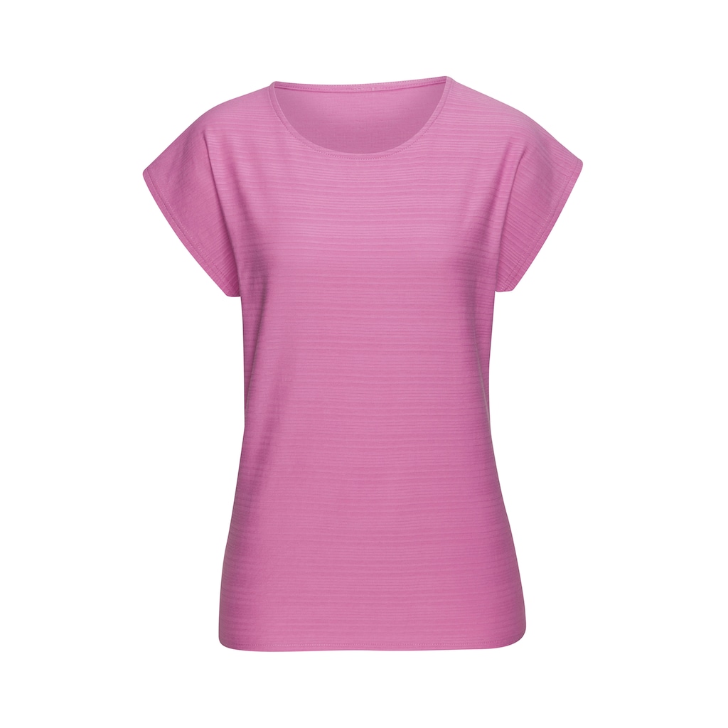 Vivance T-Shirt »mit modischer Streifenstruktur«, aus weicher Baumwoll-Qualität