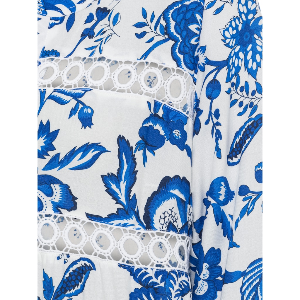 LASCANA Longbluse, mit Spitzeneinsätzen, Tunika, Blusenkleid, Strandmode