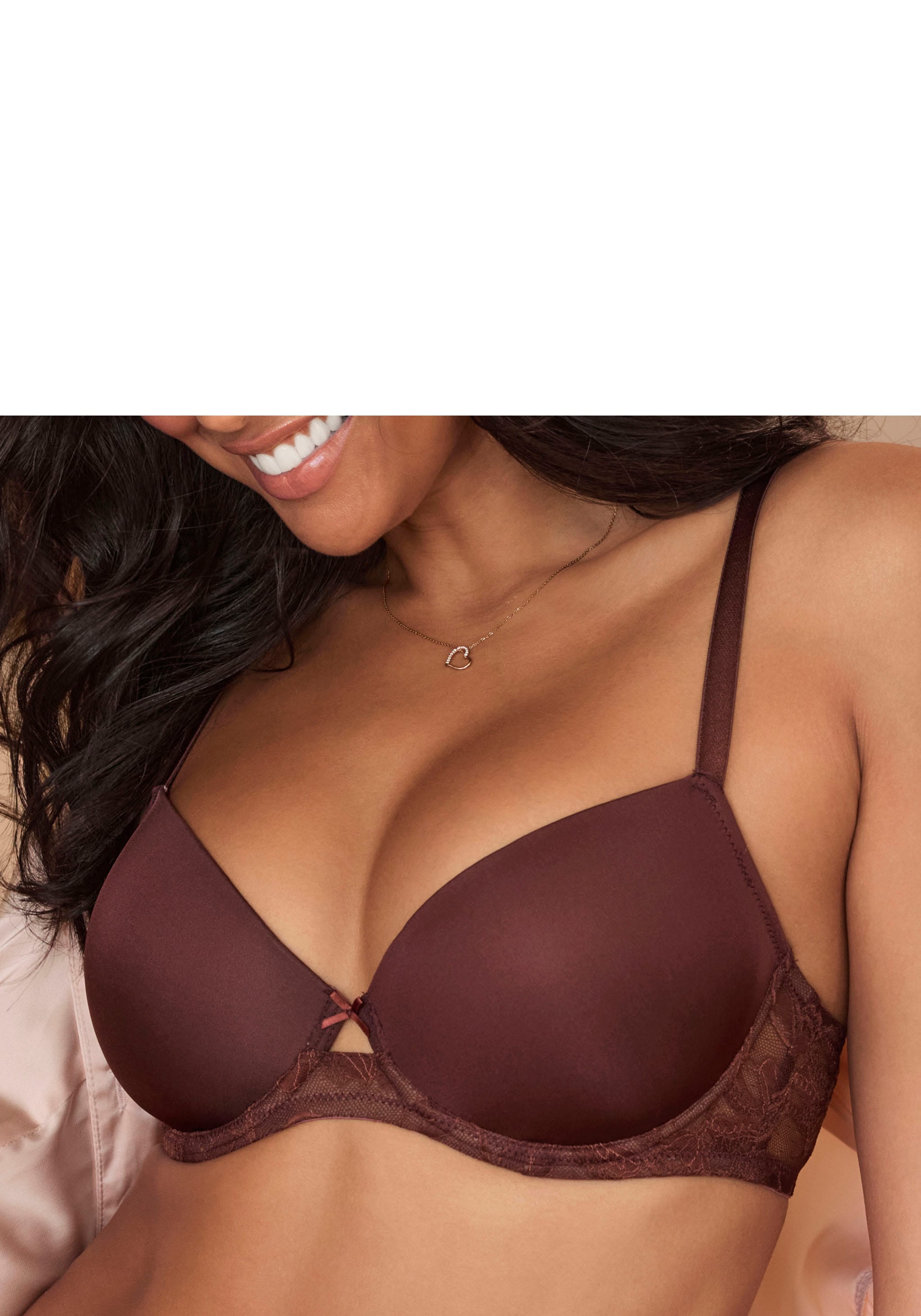 LASCANA Schalen-BH, mit Bügel und wunderschönem Spitzenrücken, sexy Dessous