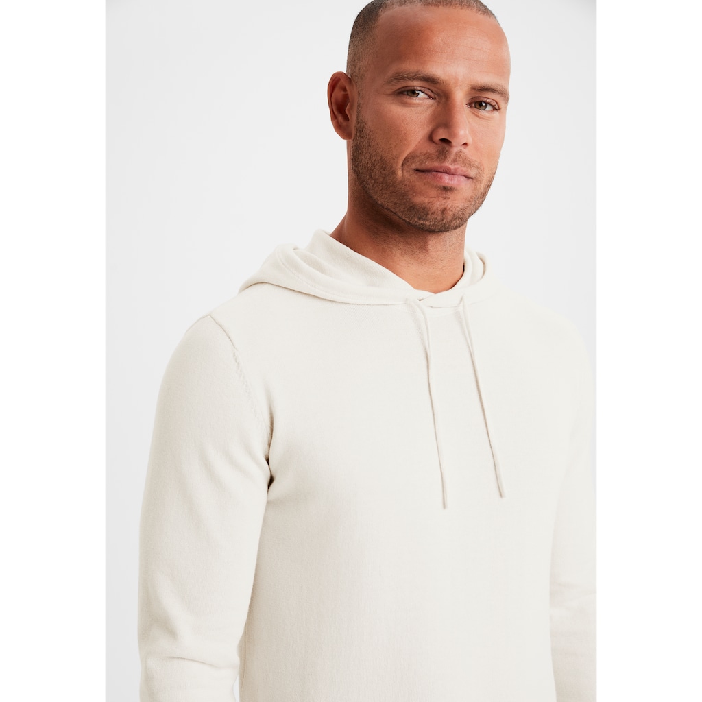 H.I.S Strickpullover »mit Kapuze, Regular Fit,«, Pullover mit Rundhals, Feinstrick, Baumwollmischung