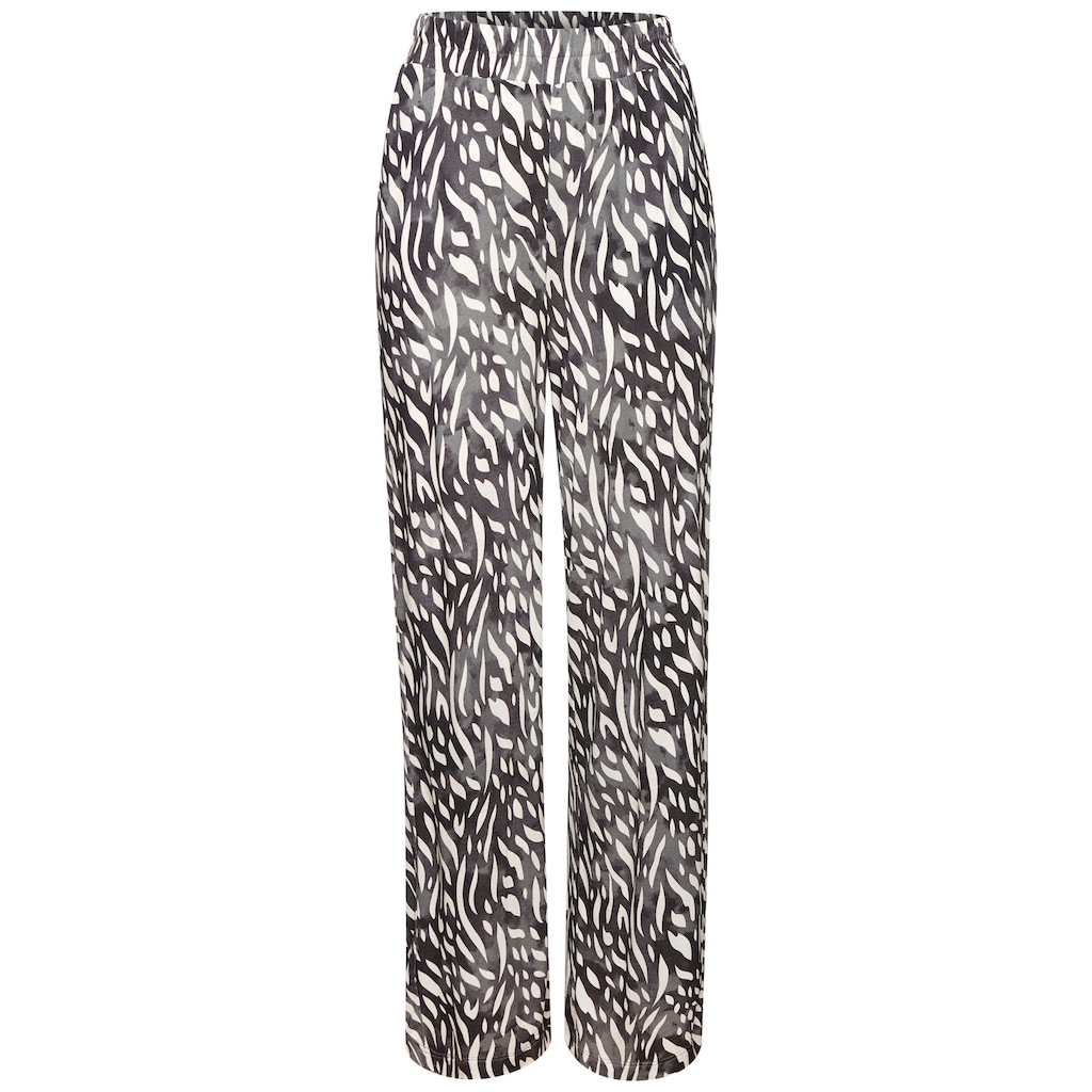 LASCANA Palazzohose, aus Viskosejersey, Schlupfhose mit Alloverprint und Taschen