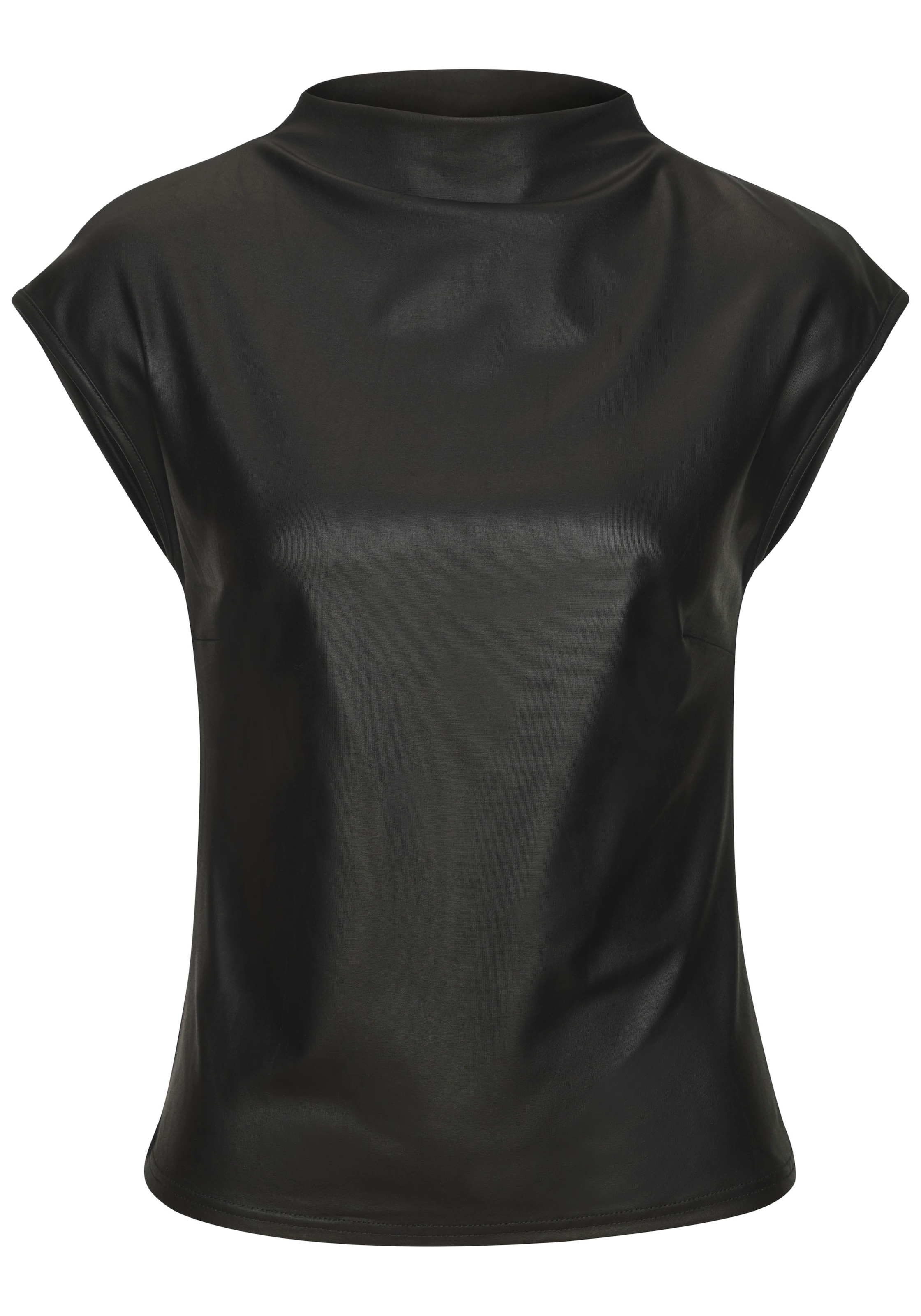 LASCANA Rundhalsshirt, aus Lederimitat, Partytop