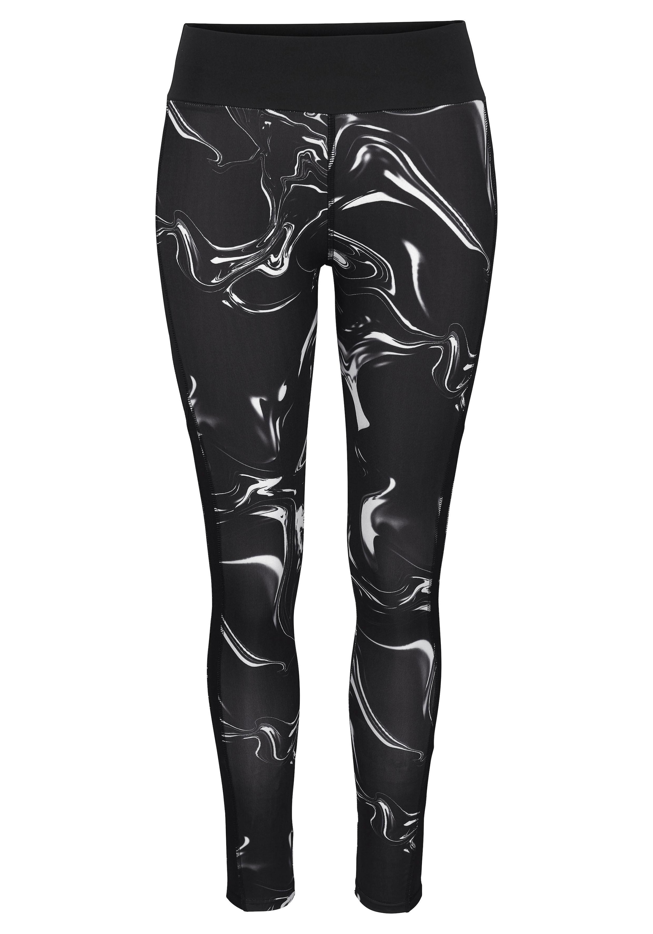 LASCANA ACTIVE Leggings »Black Marble«, Sporthose mit Mesh