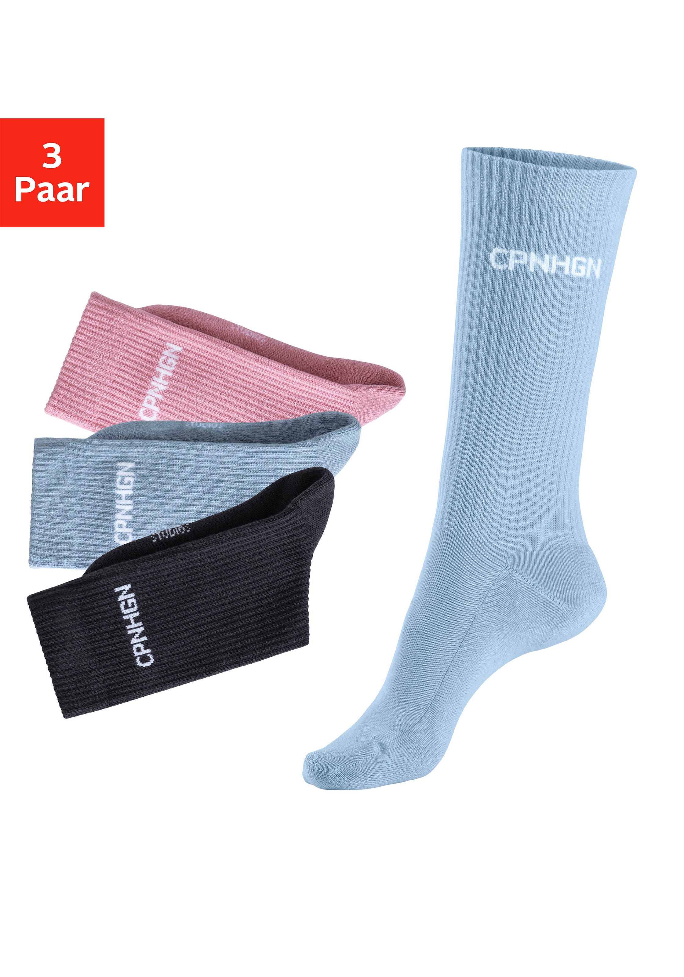 Copenhagen Studios Tennissocken Packung, 3 Paar tlg. mit Halbfussfrottee