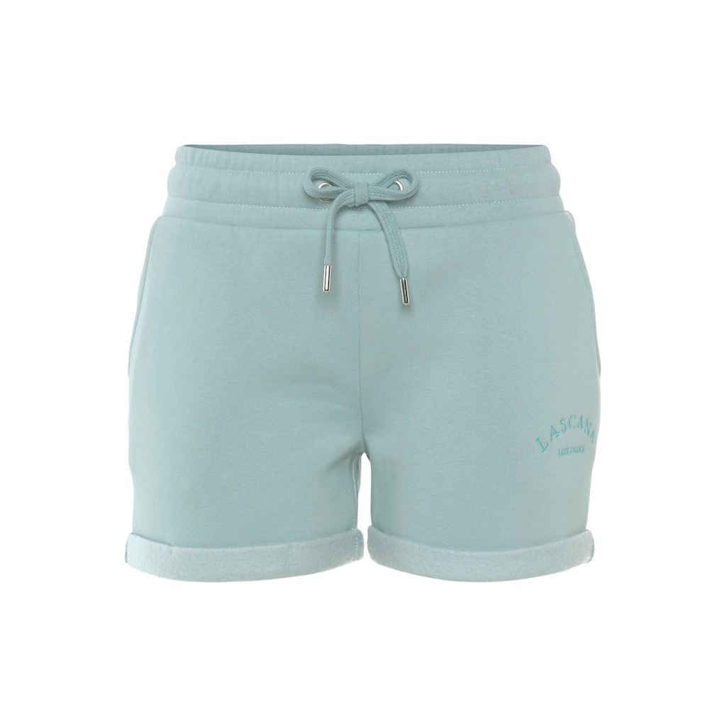 LASCANA Relaxshorts, mit seitlichen Taschen und Logostickerei, Loungewear