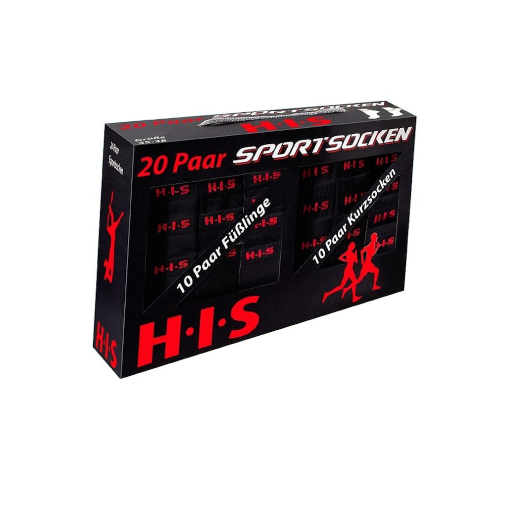 H.I.S Kurzsocken, (Set, 20 Paar), und Sneakersocken mit Frottee