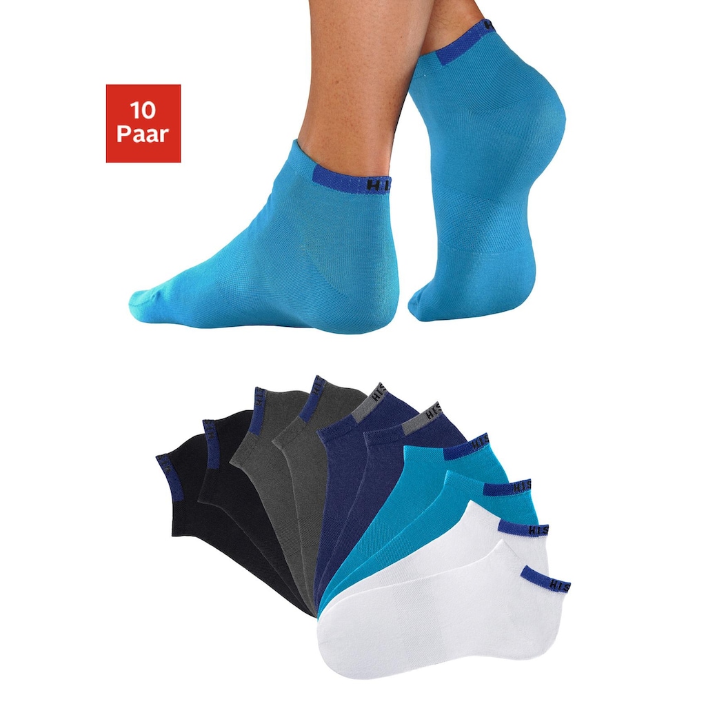 H.I.S Sneakersocken, (Packung, 10 Paar), mit verstärkten Belastungszonen