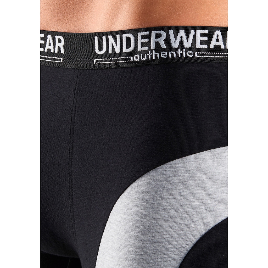 AUTHENTIC UNDERWEAR Boxer »Boxershorts für Herren«, (Packung, 4 St.), mit kontrastfarbenen Einsatz