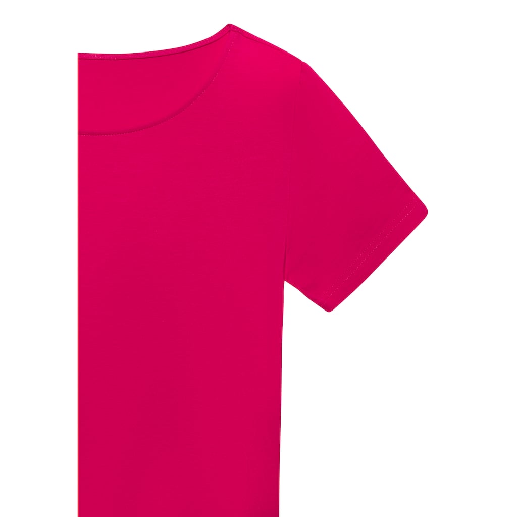 LASCANA T-Shirt »mit Rundhals-Ausschnitt«, (2er-Pack), aus elastischer Baumwoll-Modal-Qualität