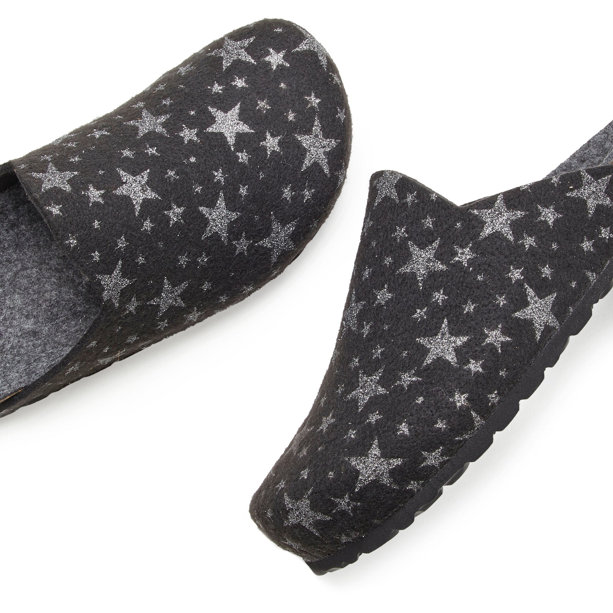 Vivance Pantolette »Hausschuh, Clog, Pantoffel,«, aus Filz mit wärmenden Korkfussbett & Sternenprint
