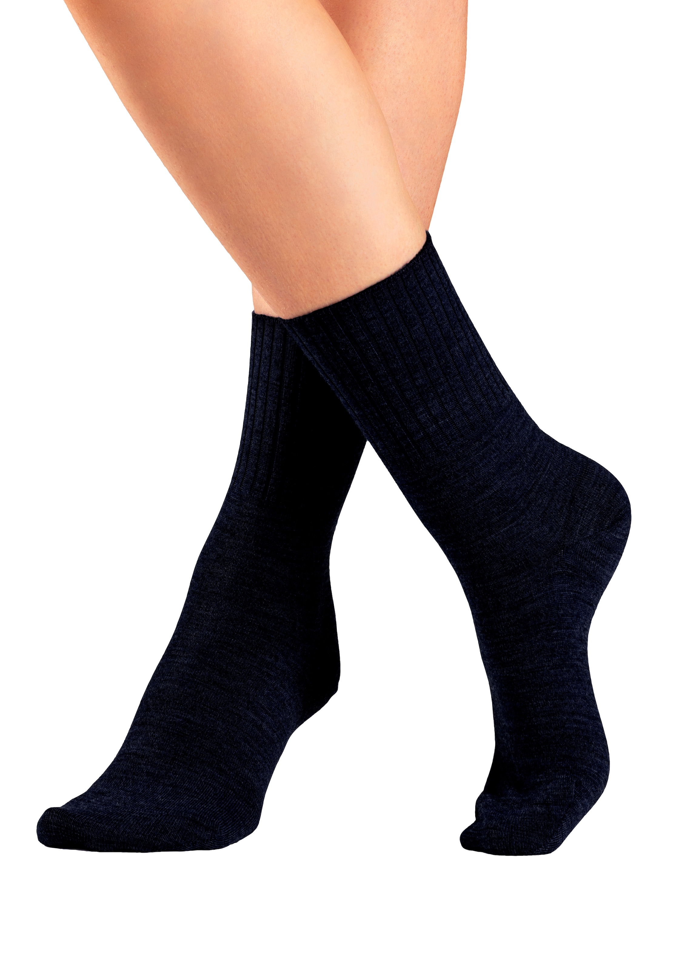 Lavana Umschlagsocken, (Packung, 3 Paar), fein gestrickt mit 53% Wolle
