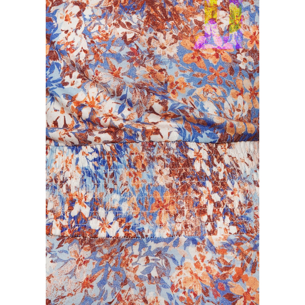 Buffalo Maxikleid, mit asymmetrisch fallendem Saum, Sommerkleid mit Alloverprint