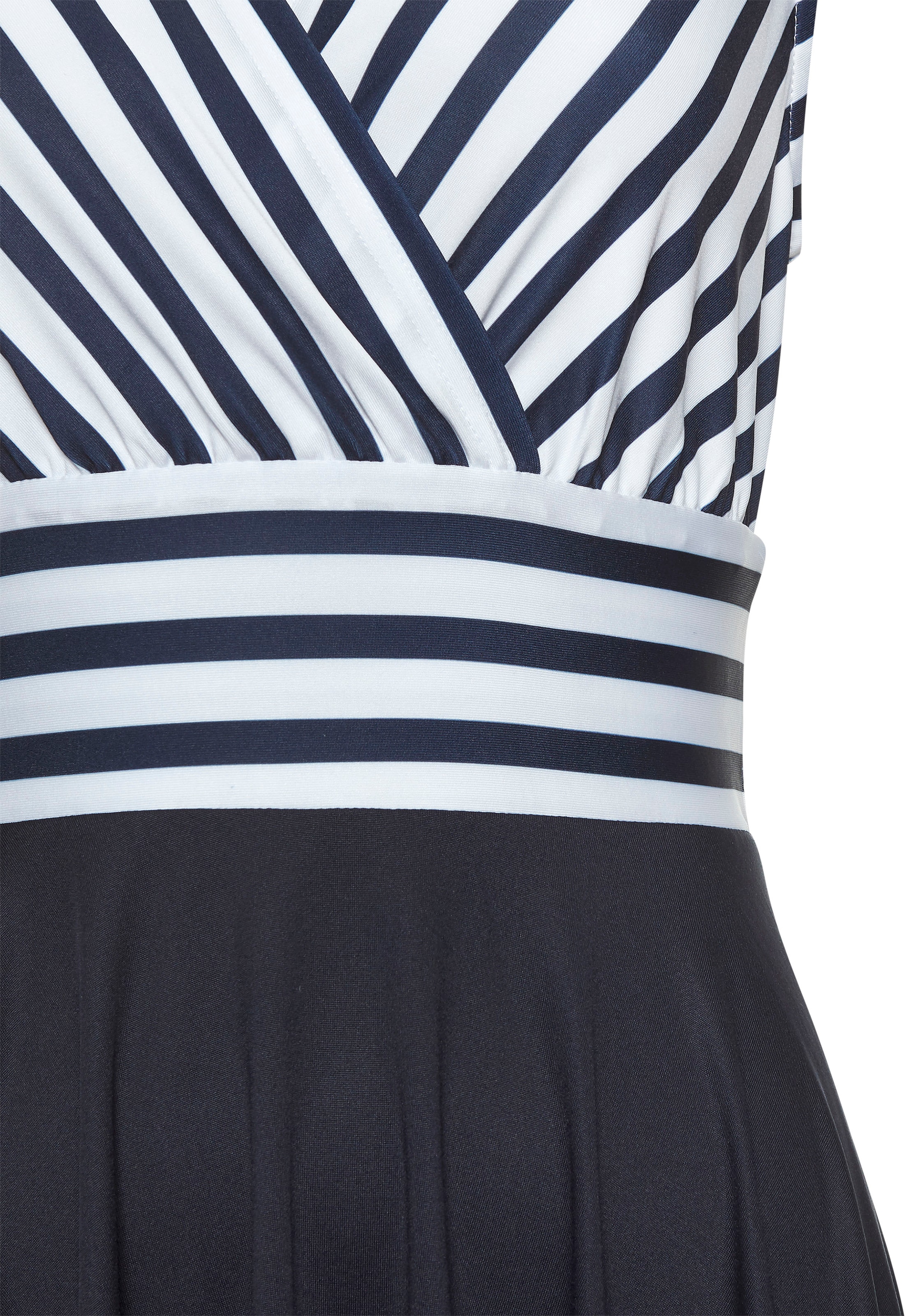 LASCANA Sommerkleid, in Wickeloptik, Strandkleid, maritim