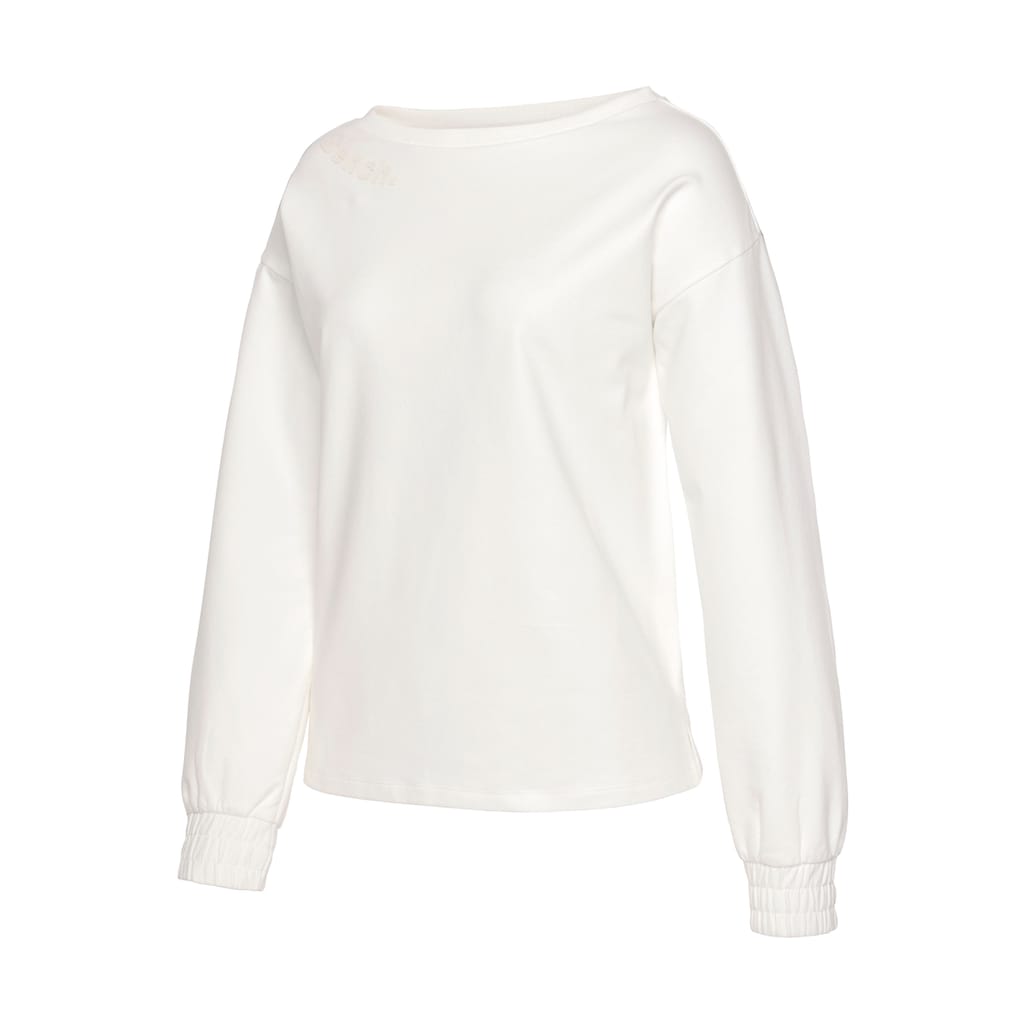 Bench. Loungewear Sweatshirt, mit gerafften Ärmelbündchen, Loungeanzug