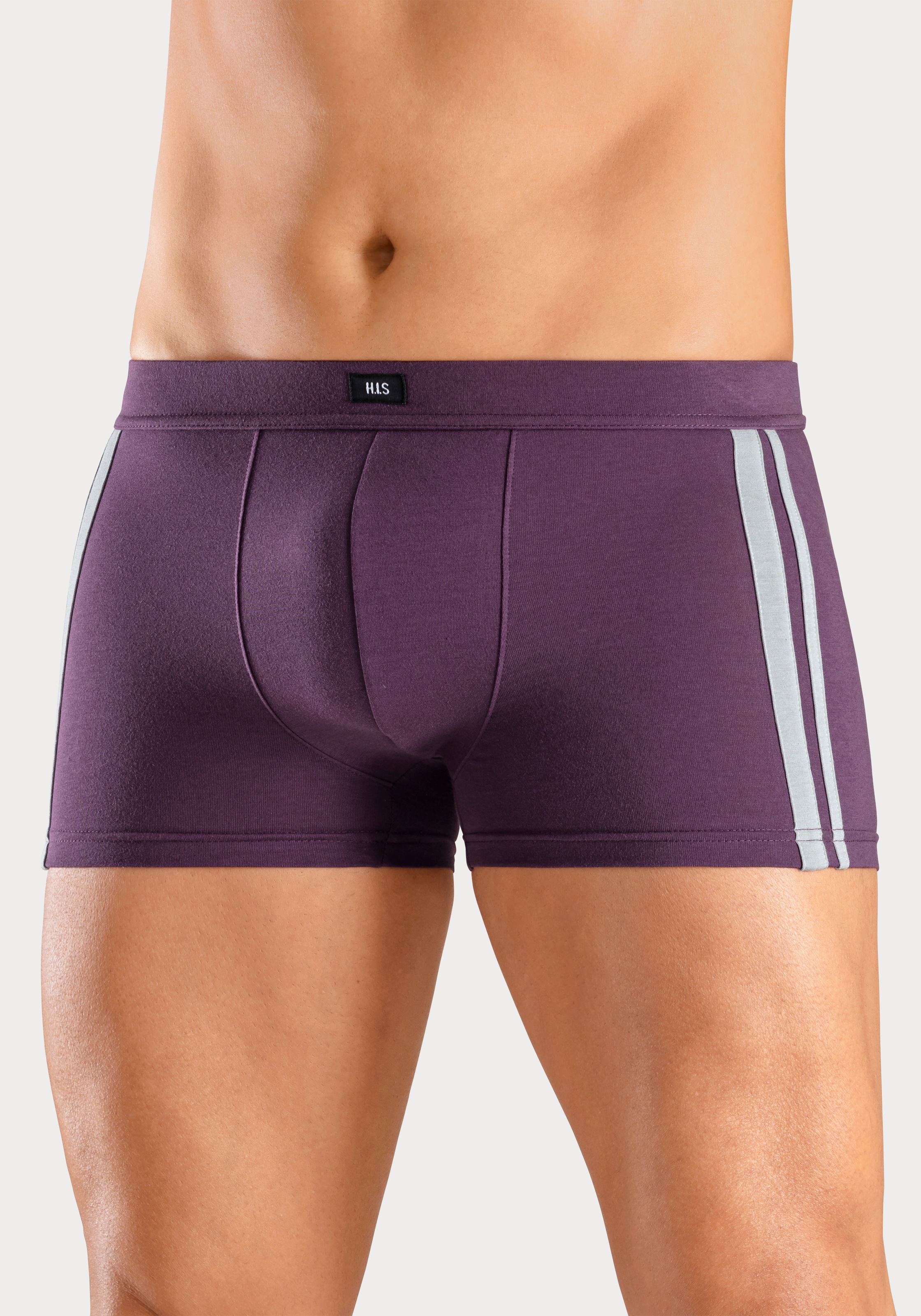 H.I.S Boxer »Boxershorts für Herren«, (Packung, 4 St.), mit kontrastfarbigen Streifen an den Seiten