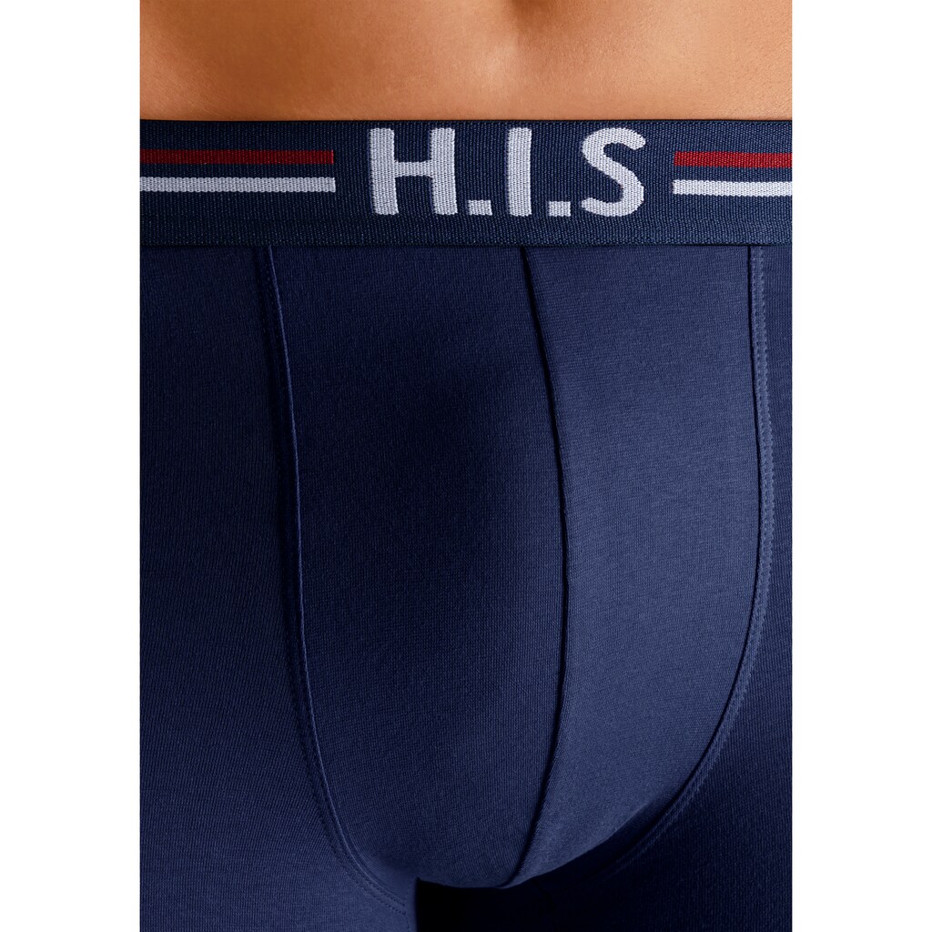 H.I.S Boxer »Boxershorts für Herren«, (Packung, 5 St.), mit Streifen und Markenlogo im Bund