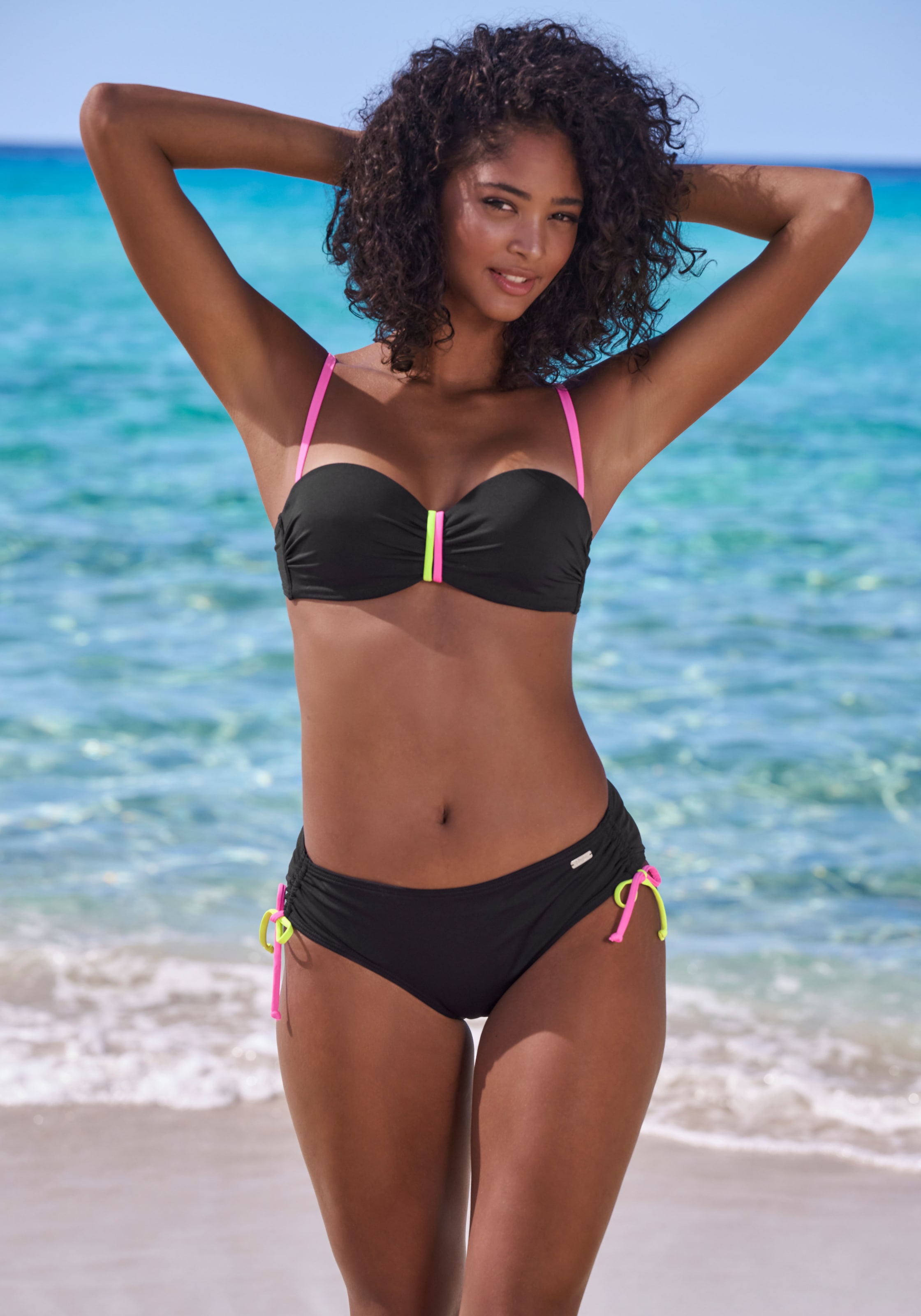 Buffalo Bügel-Bandeau-Bikini-Top »Pop« Mit kontrastfarbigen Trägern