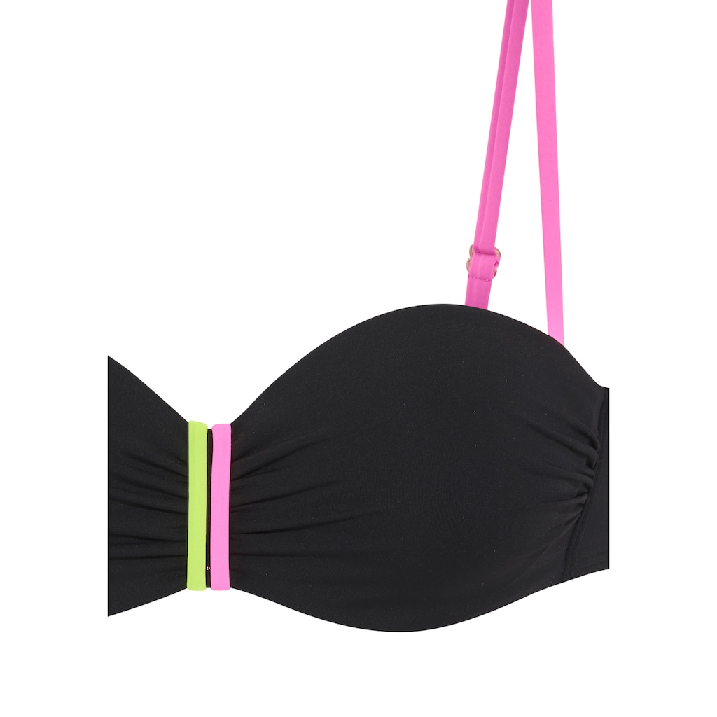 Buffalo Bügel-Bandeau-Bikini-Top »Pop«, Mit kontrastfarbigen Trägern
