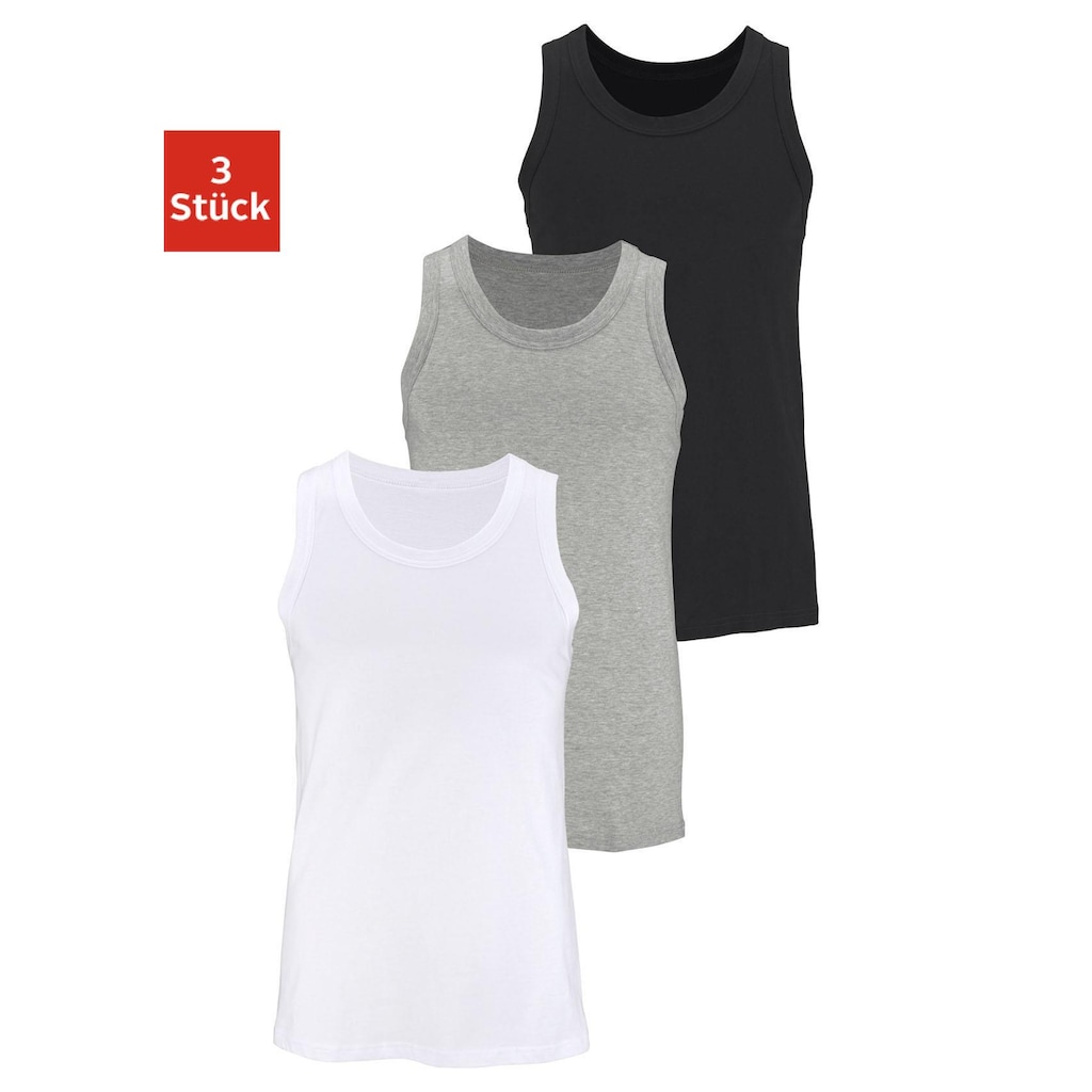 H.I.S Tanktop »Unterhemd für Herren«, (Packung, 3 tlg.), mit Rundhals aus Baumwolle