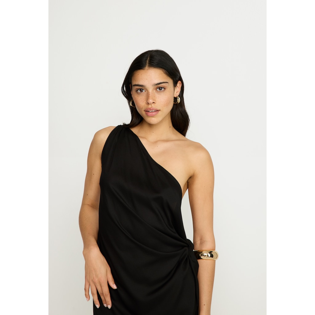 LSCN by LASCANA One-Shoulder-Kleid, mit goldfarbenen Zieraccessoire am Träger, Strandkleid