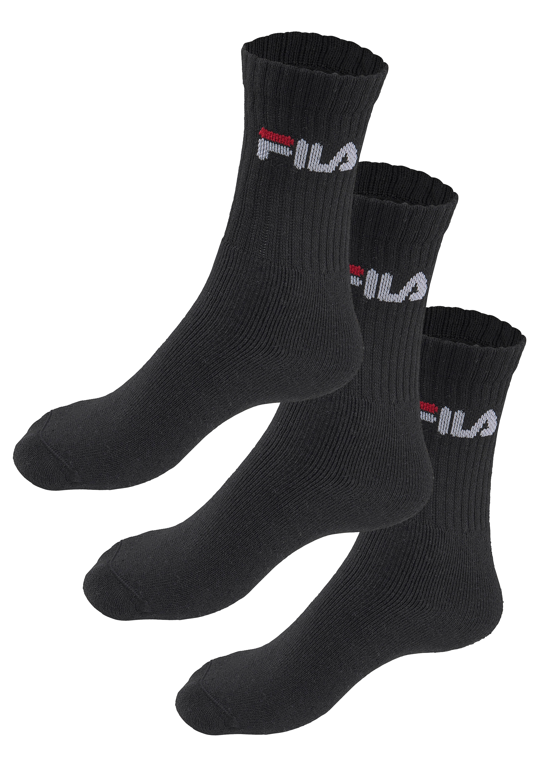 Fila Chaussettes de tennis »UNISEX CREW TENNIS FULL TERRY SOCKS« 3 cuis tlg. mit verstärkten Belastungszonen,