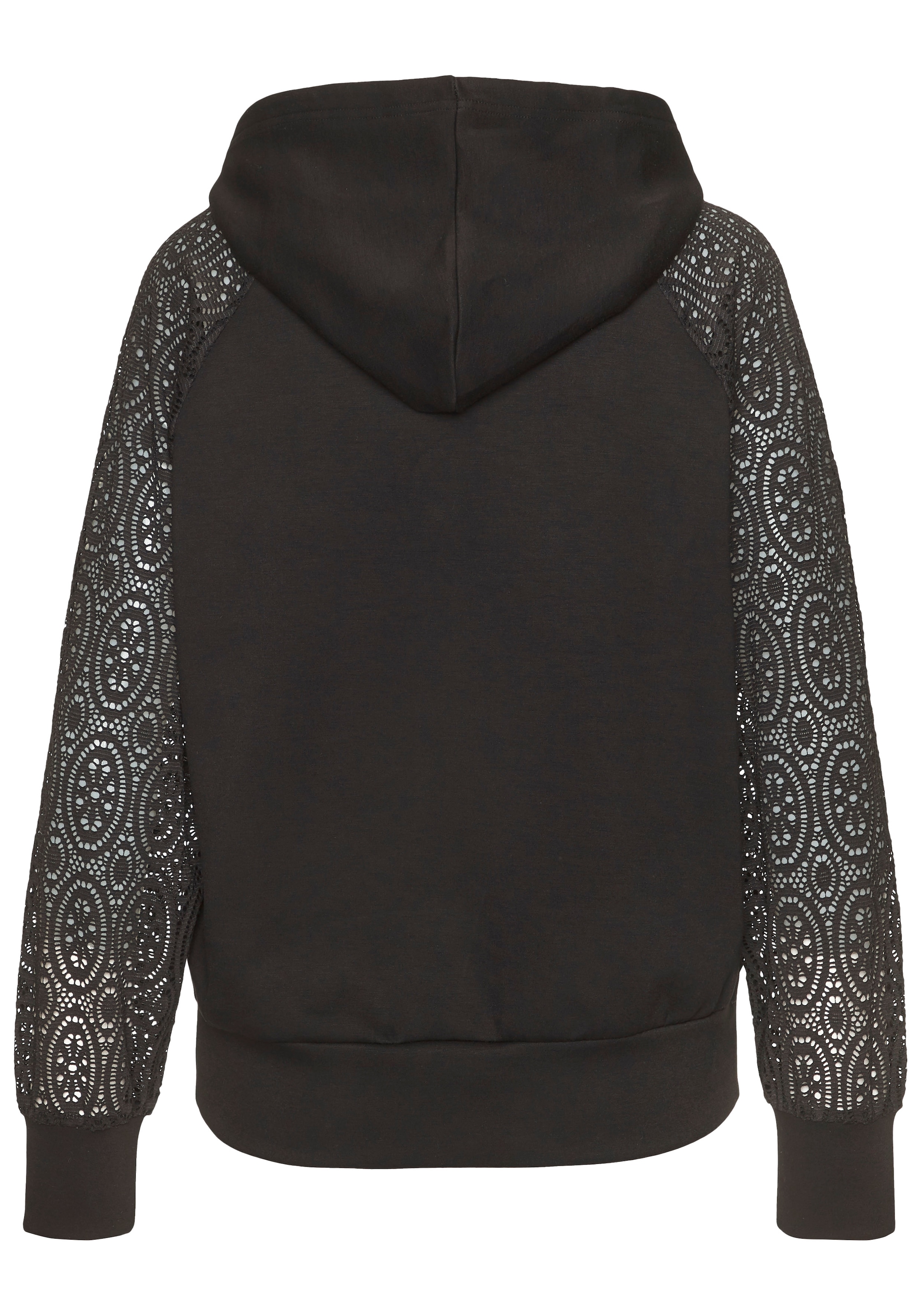 LASCANA Sweat à capuche , mit Ärmeln aus elastischer Spitze
