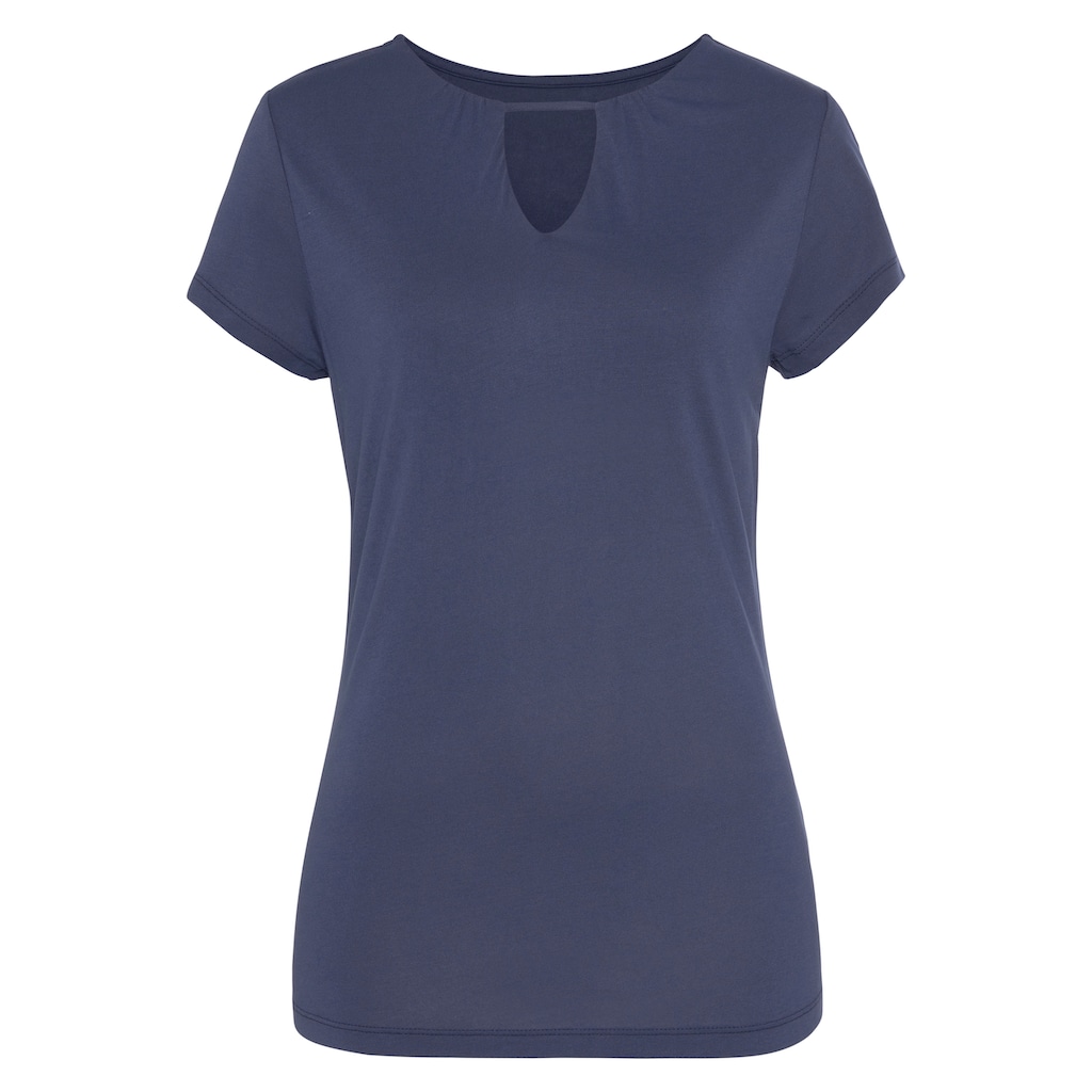 Vivance Kurzarmshirt, mit Cut-out, figurbetontes T-Shirt aus weicher Viskoseware