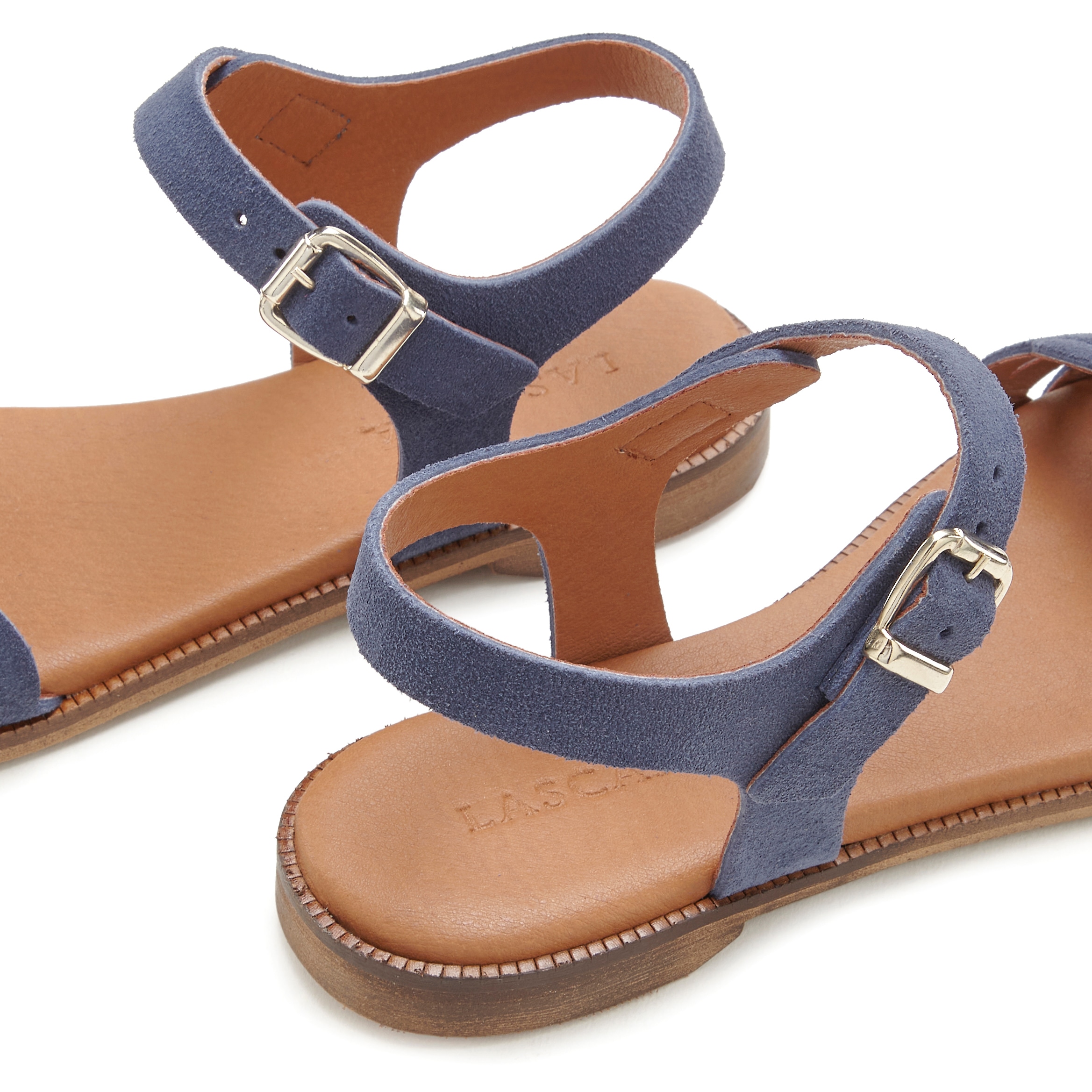 LASCANA Sandale »Sommerschuh«, Sandalette, Sommerschuh aus Leder mit Cut-Outs und weicher Innensohle