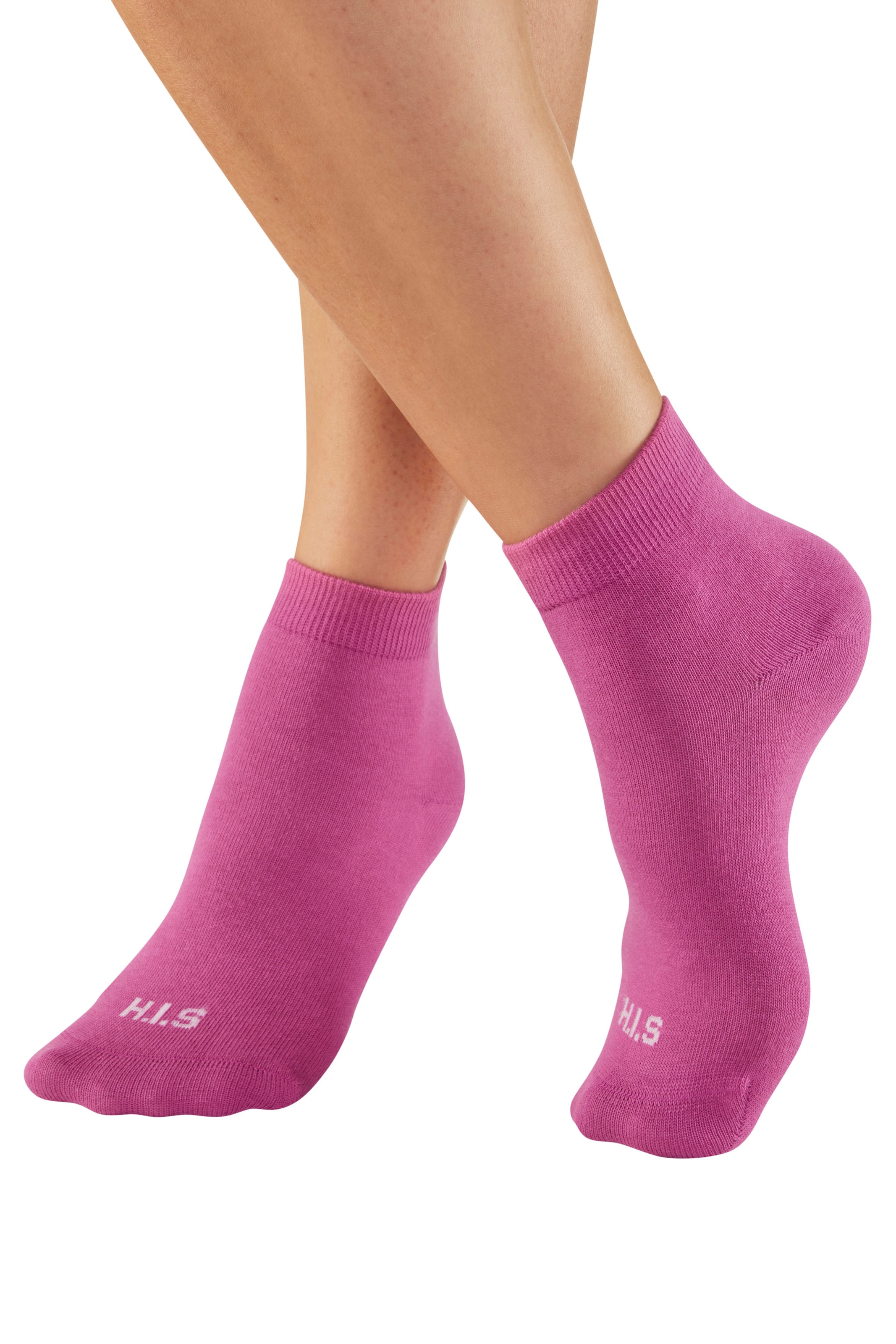 H.I.S Chaussettes courtes Packung, 6 Couple tlg. unifarben und meliert in einer Packung