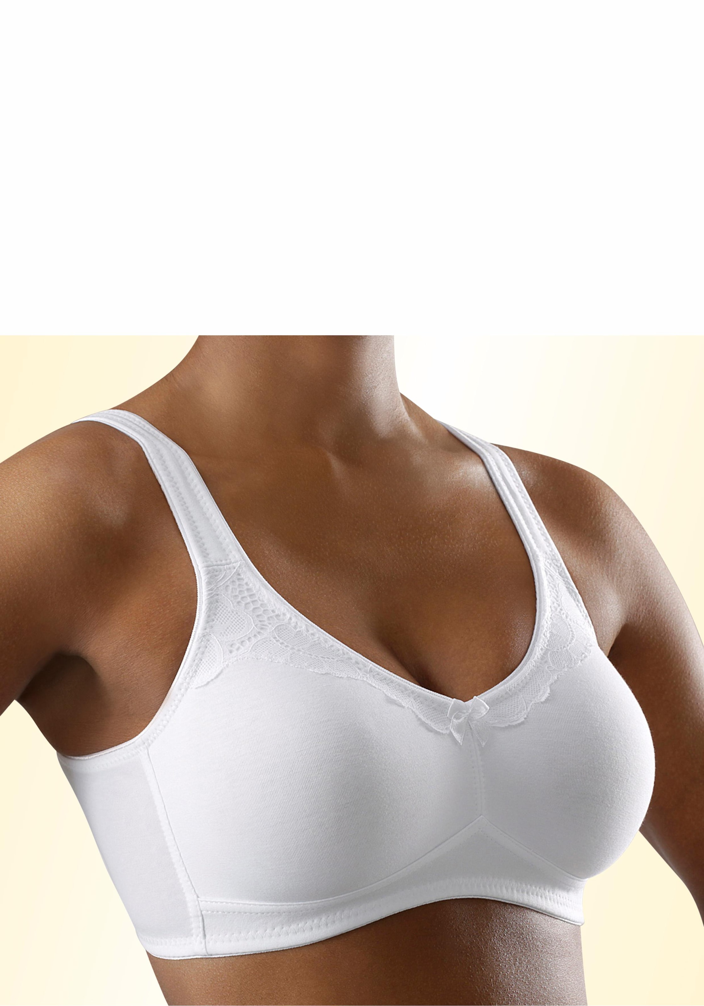 Naturana Soutien-gorge sans armatures »Cotton«, vorgeformte Soft-Cups, breite Träger, mit Spitze, Baumwollmix, bequem