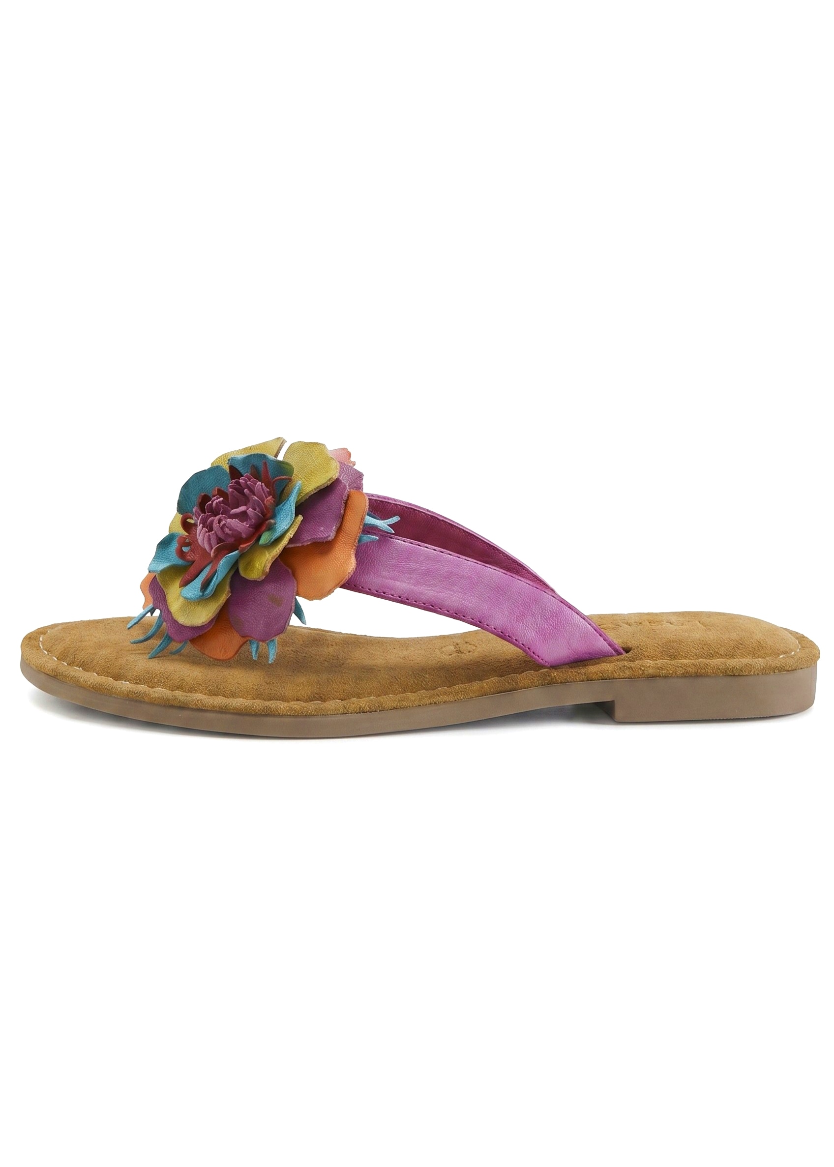LASCANA Pantolette »Sommerschuh, offener Schuh, Mule, Sandale,«  NOUVEAU en cuir avec application florale raffinée