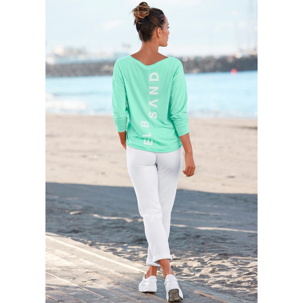 Elbsand Langarmshirt »Raina«, mit Logoprint hinten, Longsleeve aus Baumwoll-Mix